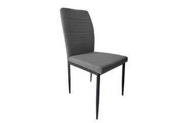 byLIVING Stuhl LYRA (2er-Set), Webstoffbezug in grau mit Ziernaht im Rücken, Gestell Metall schwarz