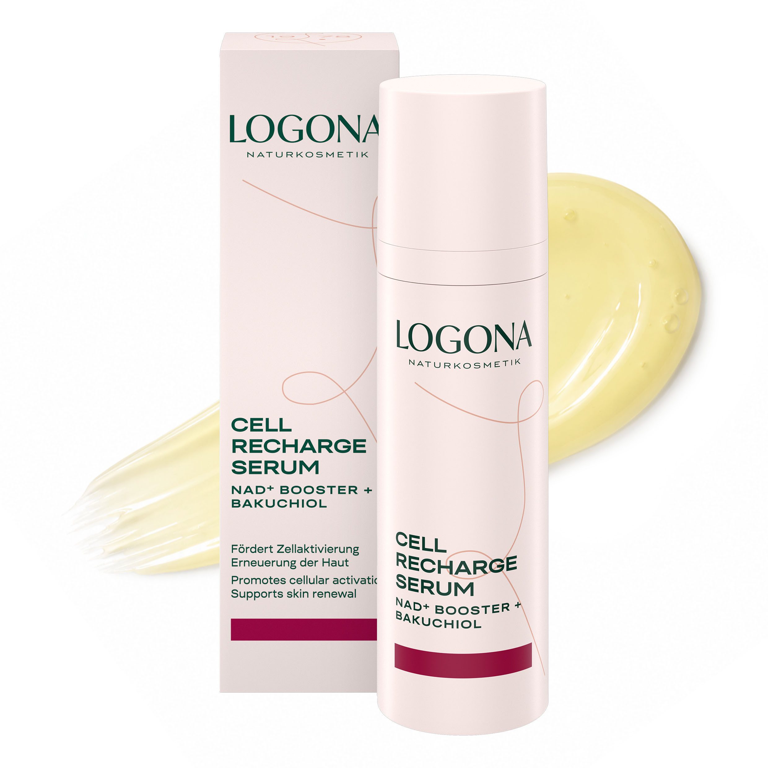 LOGONA Gesichtsserum CELL RECHARGE SERUM, für alle Hauttypen, mit antibakterieller Wirkung, Gel-Creme-Textur