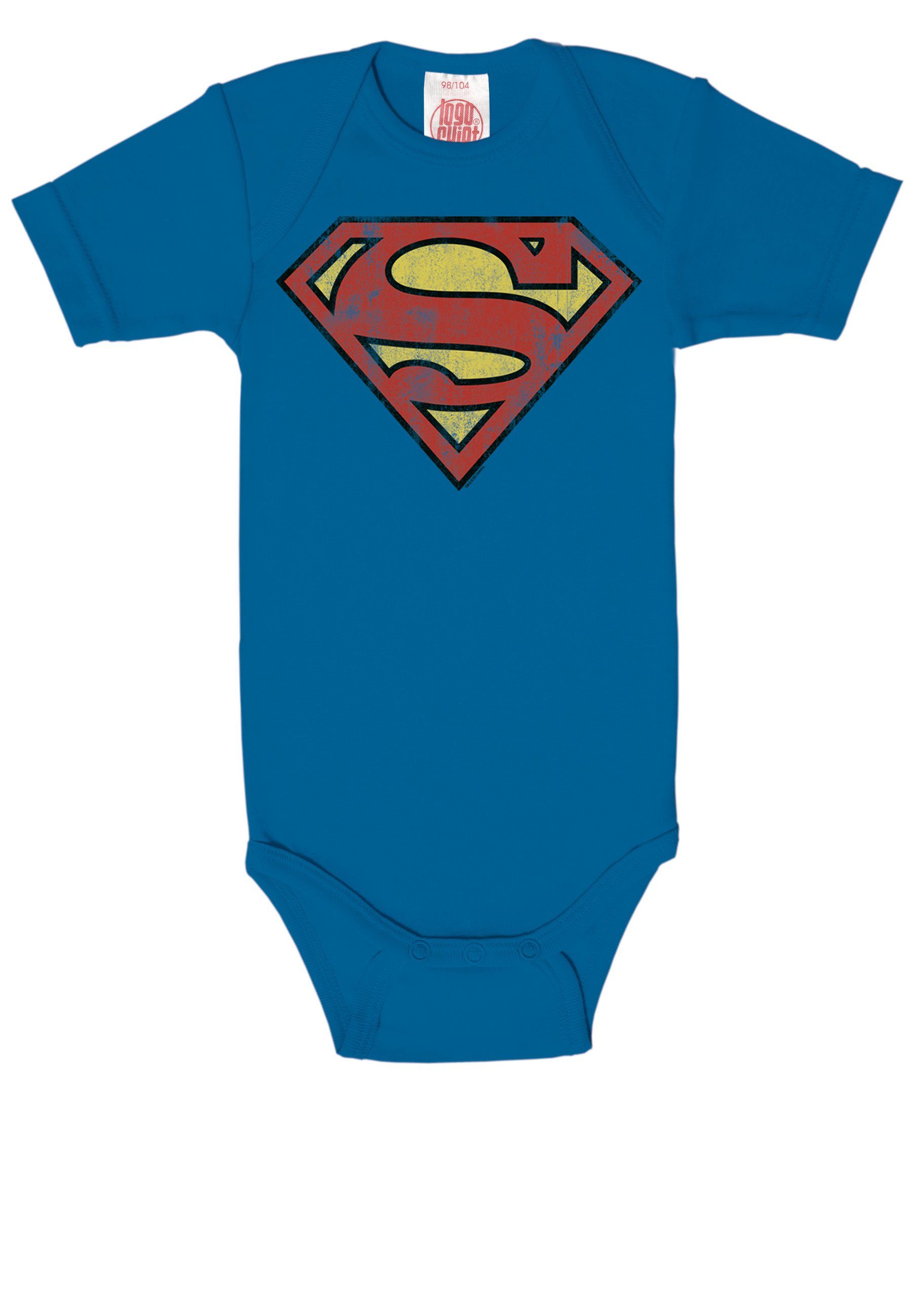 LOGOSHIRT Body mit Superman Logo-Frontdruck blau