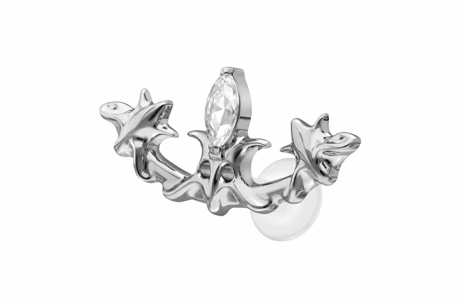 Piercing-Set PTFE Labret mit Innengewinde + Titan-Aufsatz GOTISCHES DESIGN