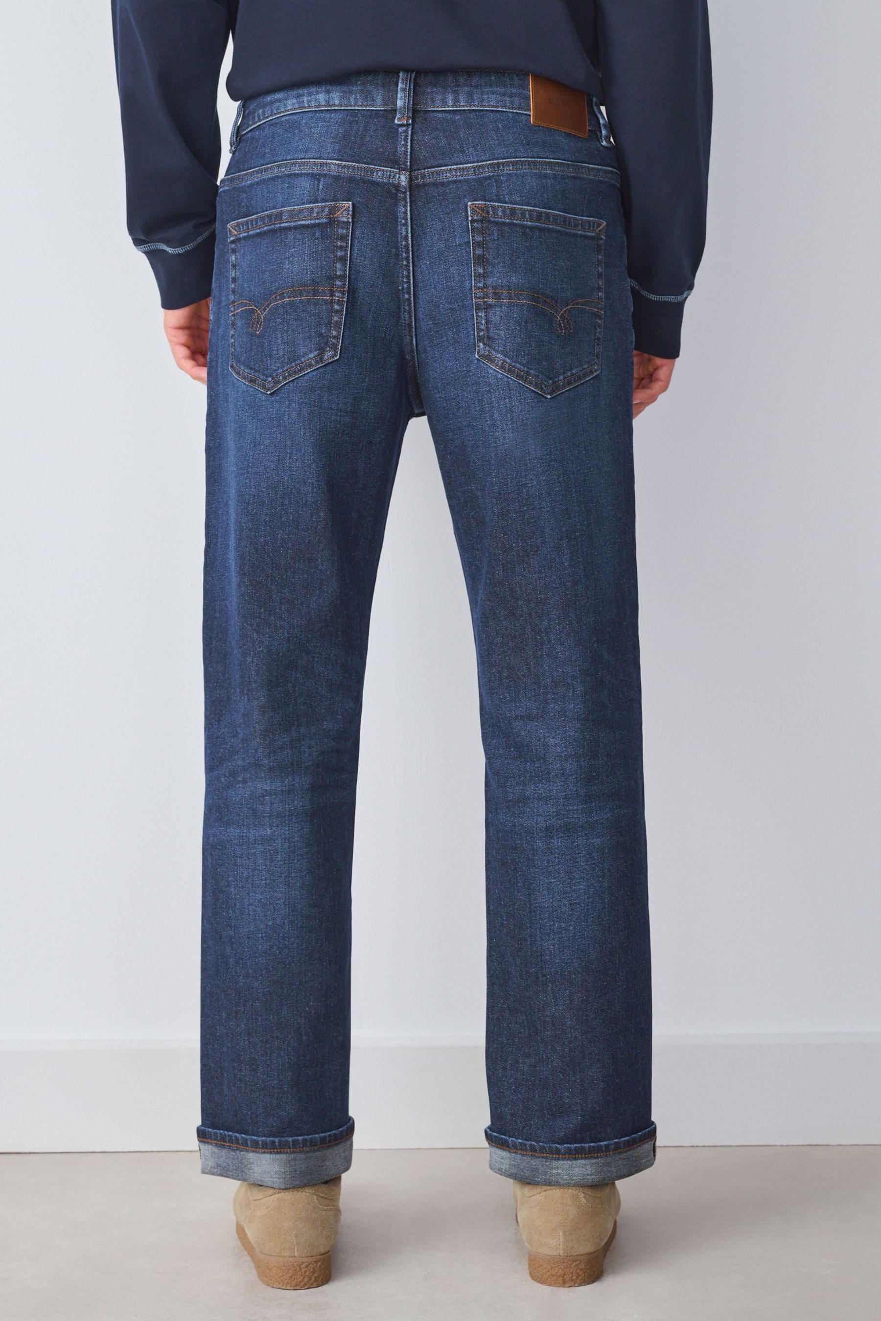 Next Straight-Jeans Signature Straight Fit Jeans aus kariertem Denim (1-tlg günstig online kaufen