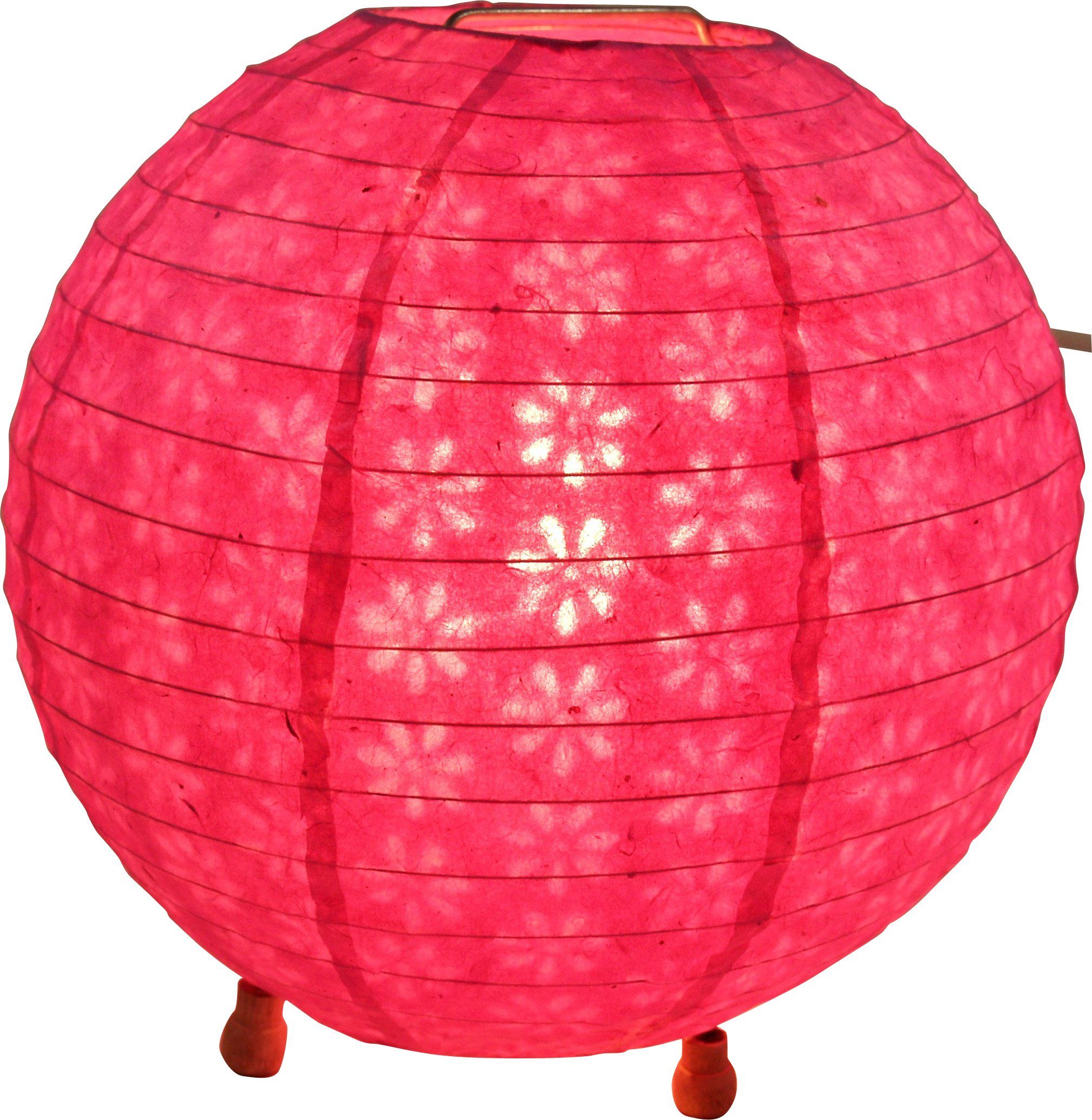 Guru-Shop Tischleuchte Coronada round Reispapier Tischlampe - Ø 35 cm.., Leuchtmittel nicht inklusive