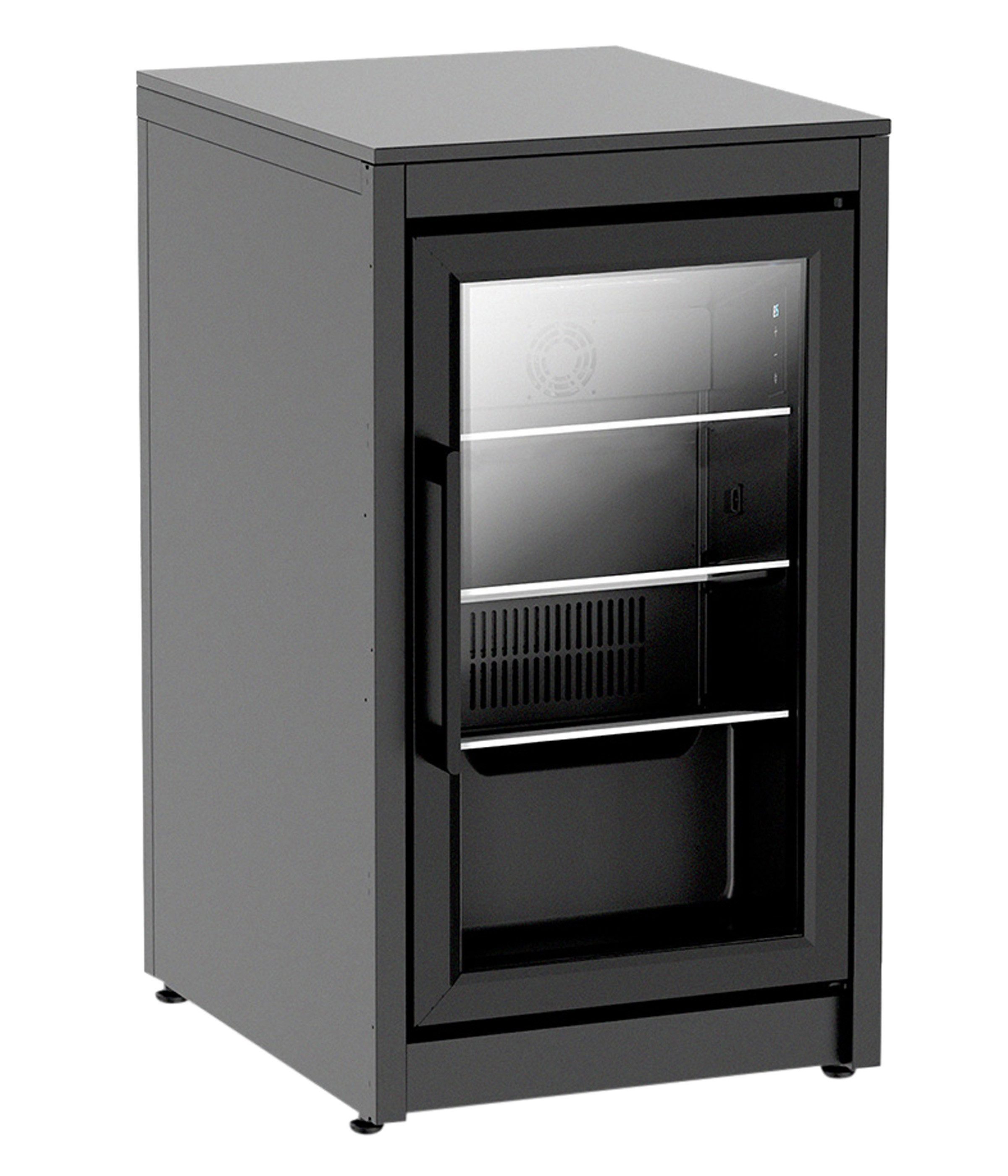 COZZE Outdoor-Küche Outdoor Kühlschrank Elements 63 l, 45 x 43 x 74 cm, schwarz, für die Außenküche, Schutzart IP44, mit 3 Glasablagen