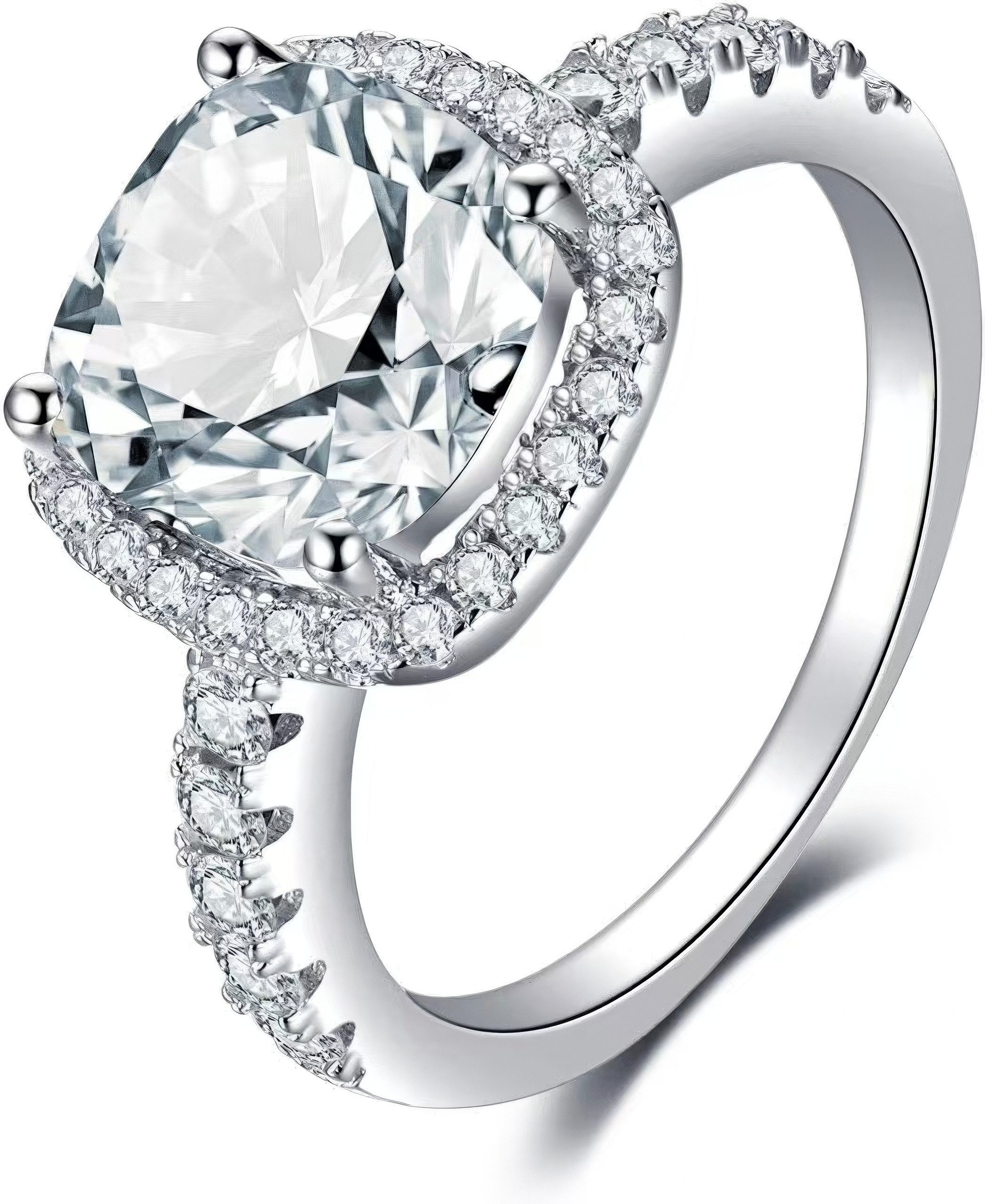 Jumpeak Diamantring 3 CT Kissenschliff Halo günstig online kaufen