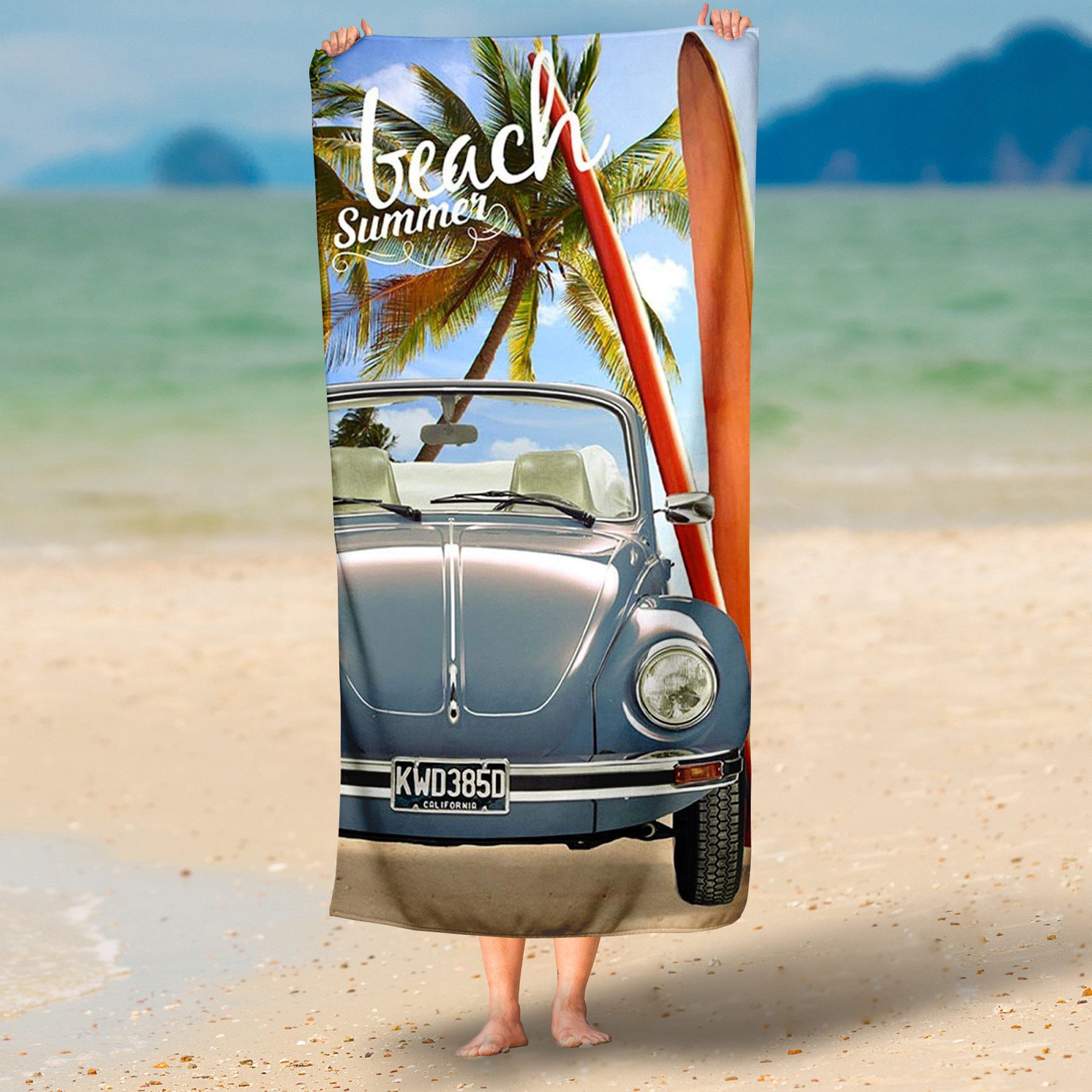 BERONAGE Strandtücher VW Volkswagen Badetuch 005 Käfer 75x150 cm, 100% Baum günstig online kaufen
