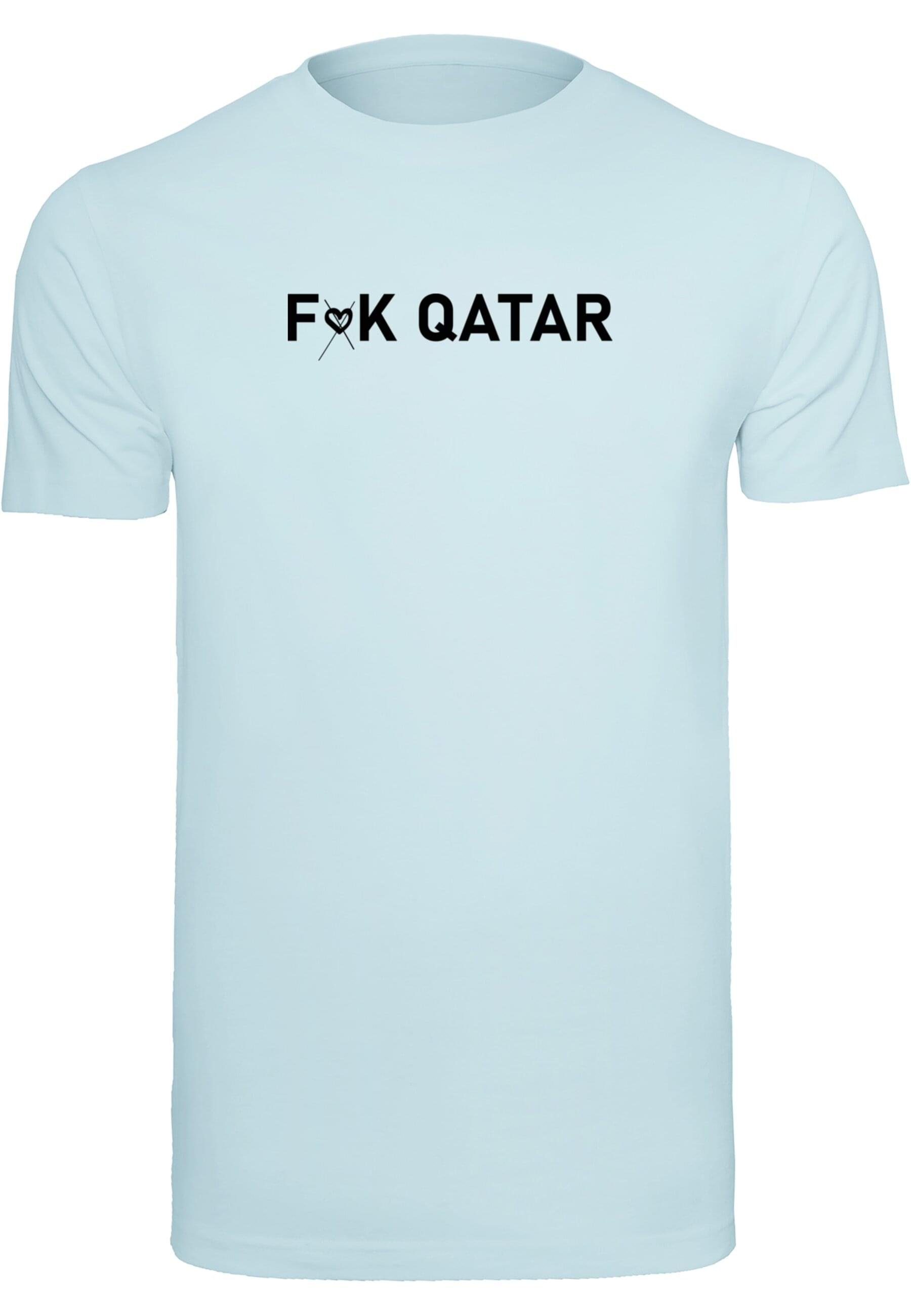 (no heart) K Merchcode T-Shirt oceanblue Herren Qatar (1-tlg) Neck T-Shirt Round F