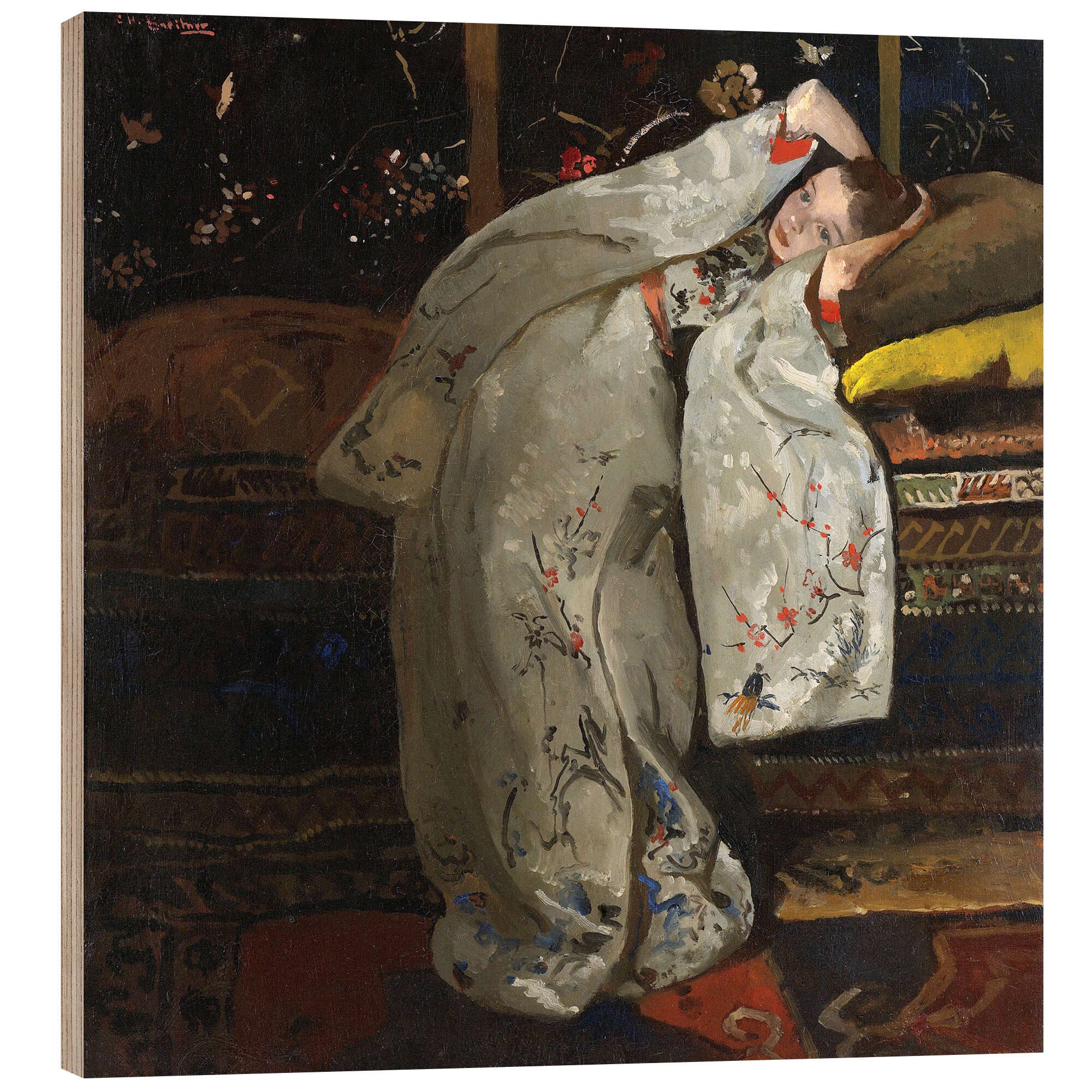 Posterlounge Wandbild Mädchen in einem weißen Kimono, Georg-Hendrik Breitner, erhältlich als Poster, Leinwandbild, Wandsticker oder Acrylglasbild