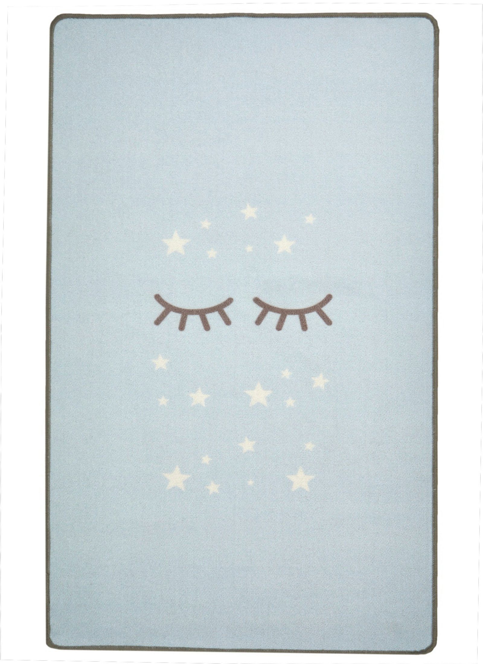 Kinderteppich Sleeping Eyes, Happy 6 rechteckig, mm, Kurzflor Rugs, blau Höhe