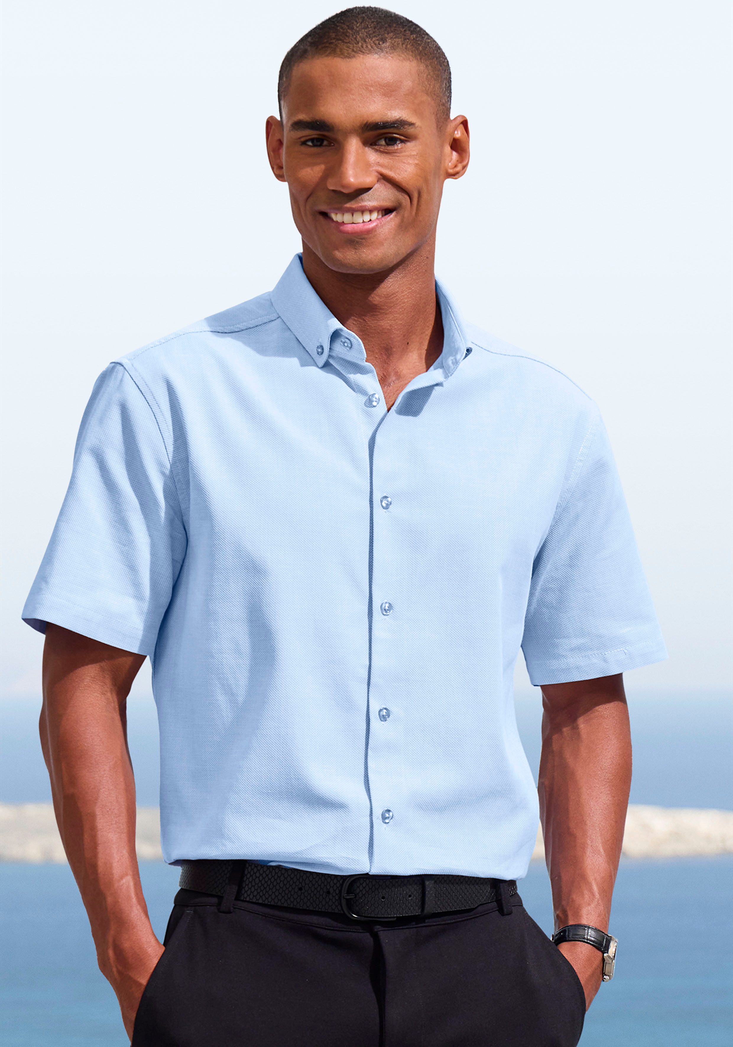 H.I.S Kurzarmhemd Regular Fit in hochwertiger Struktur Optik. € 34,99