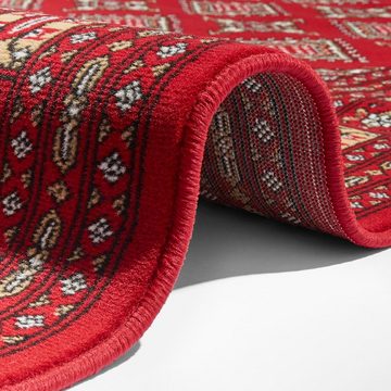 Teppich Orientalischer Kurzflor Teppich Sao Buchara Rot, NOURISTAN, rechteckig, Höhe: 9 mm