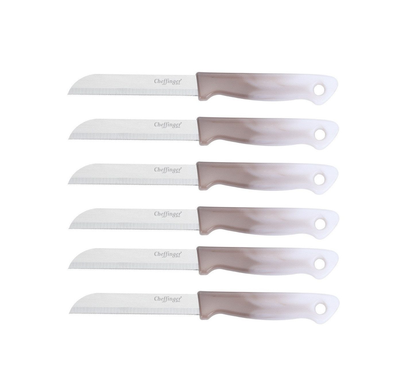 Cheffinger Universalküchenmesser 18 cm mit ergonomischem Griff - vielseitig & pflegeleicht, Hellbraun, 18 cm, ergonomisch geformt, langlebig