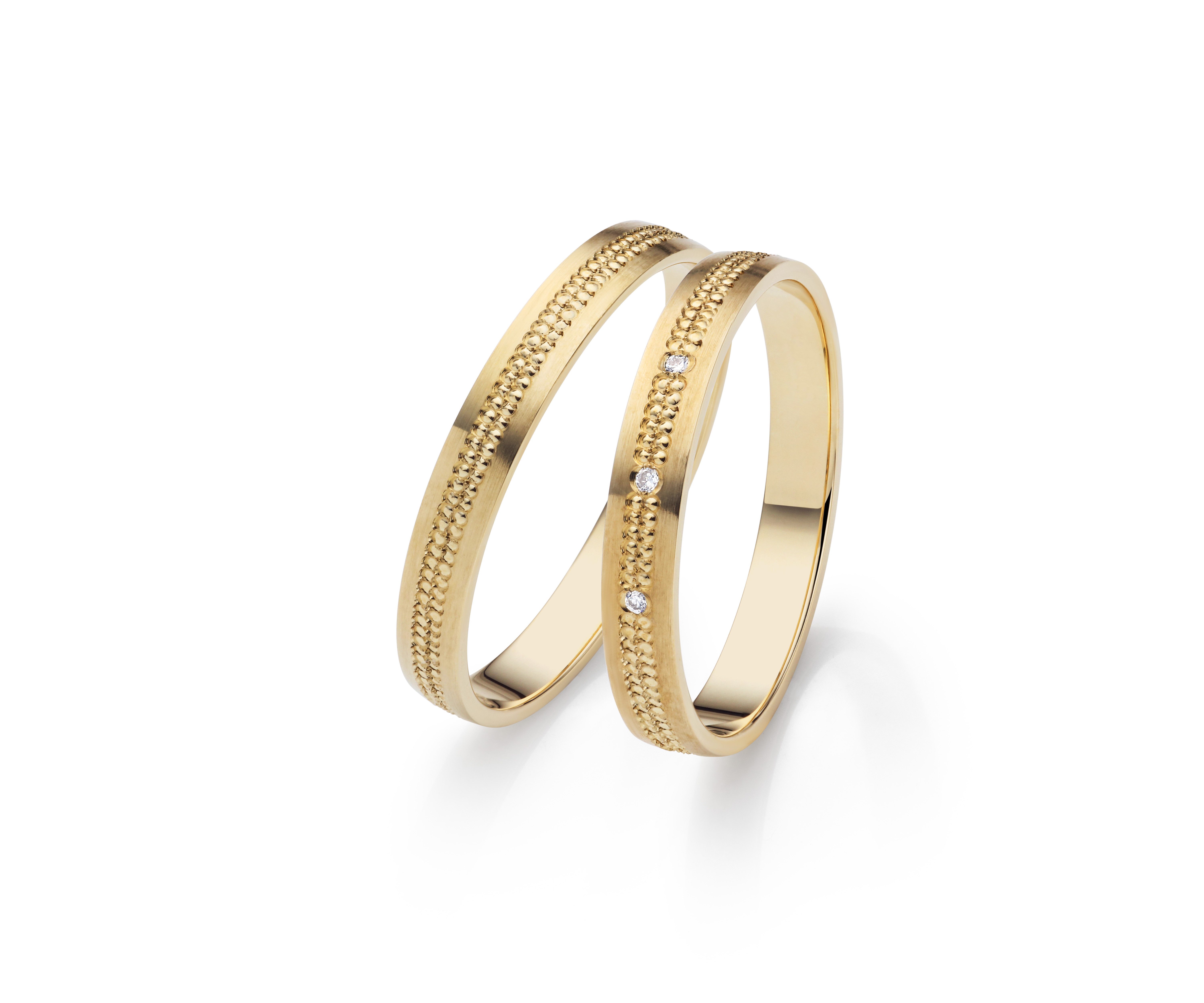 Firetti Trauring Schmuck Geschenk Gold 375 Hochzeit Ehering Partnerring "LIEBE", Made in Germany - wahlweise mit oder ohne Brillanten