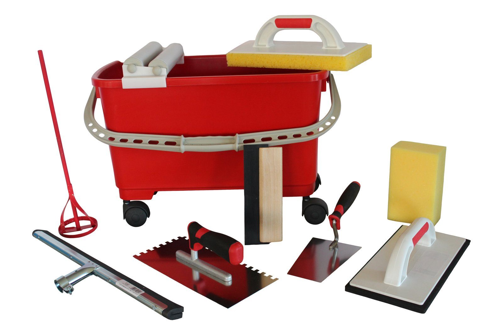 Kabou Bauwerkzeuge Werkzeugset Grosses Fliesenwaschset und Werkzeuge Gummiwischer uvm., (9-St) | Werkzeug-Sets
