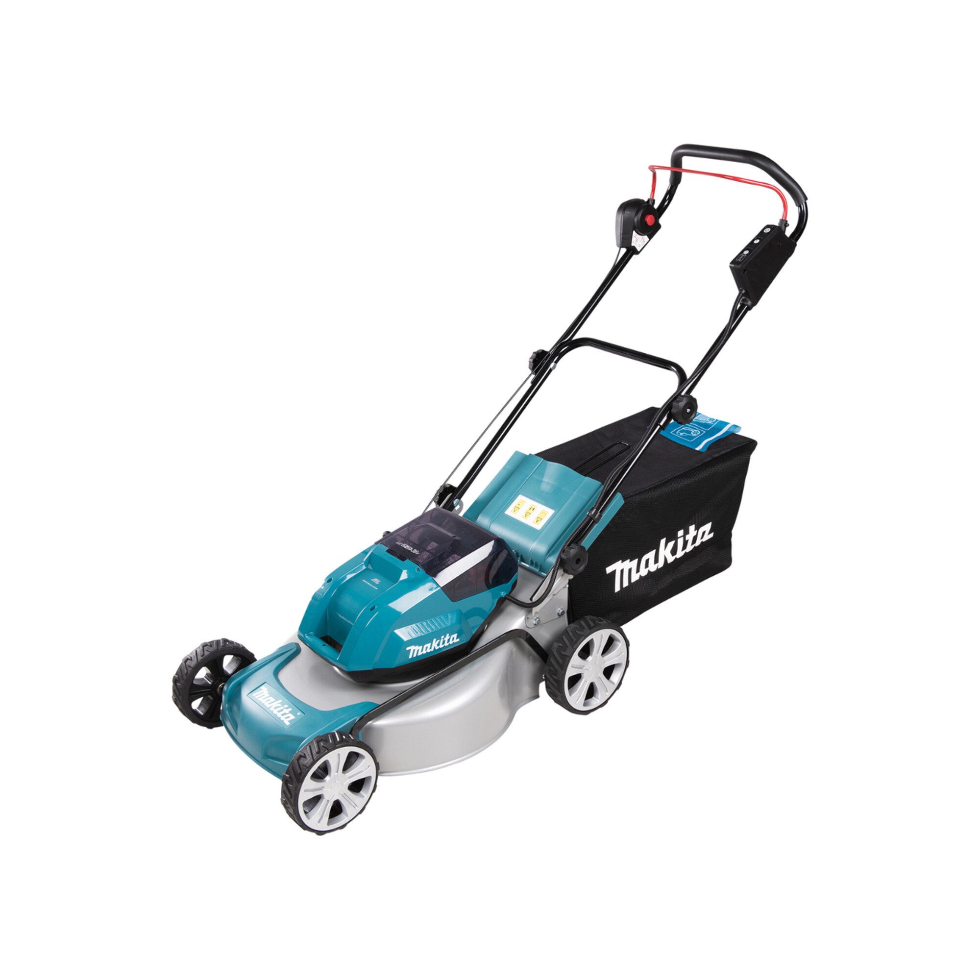 Makita Akku-Rasentrimmer Makita Akku-Rasenmäher 2x18V / 6,0 Ah, 4 Akkus + Ladegerät