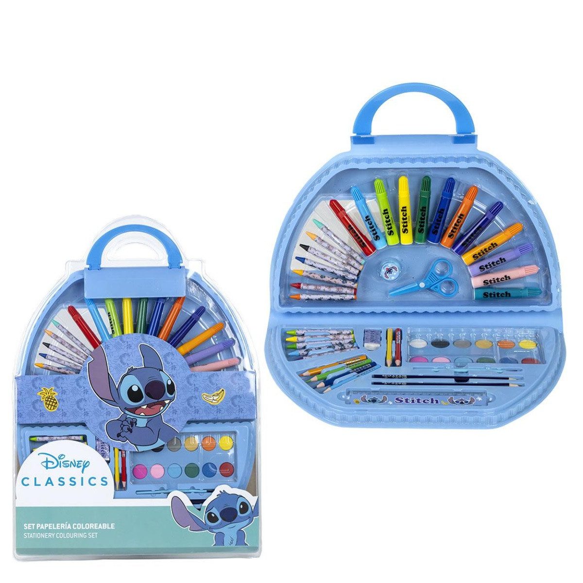 Cerda Farbkasten Disney Stitch Kreativset 50-teilig Kinder Mal- und Bastelset