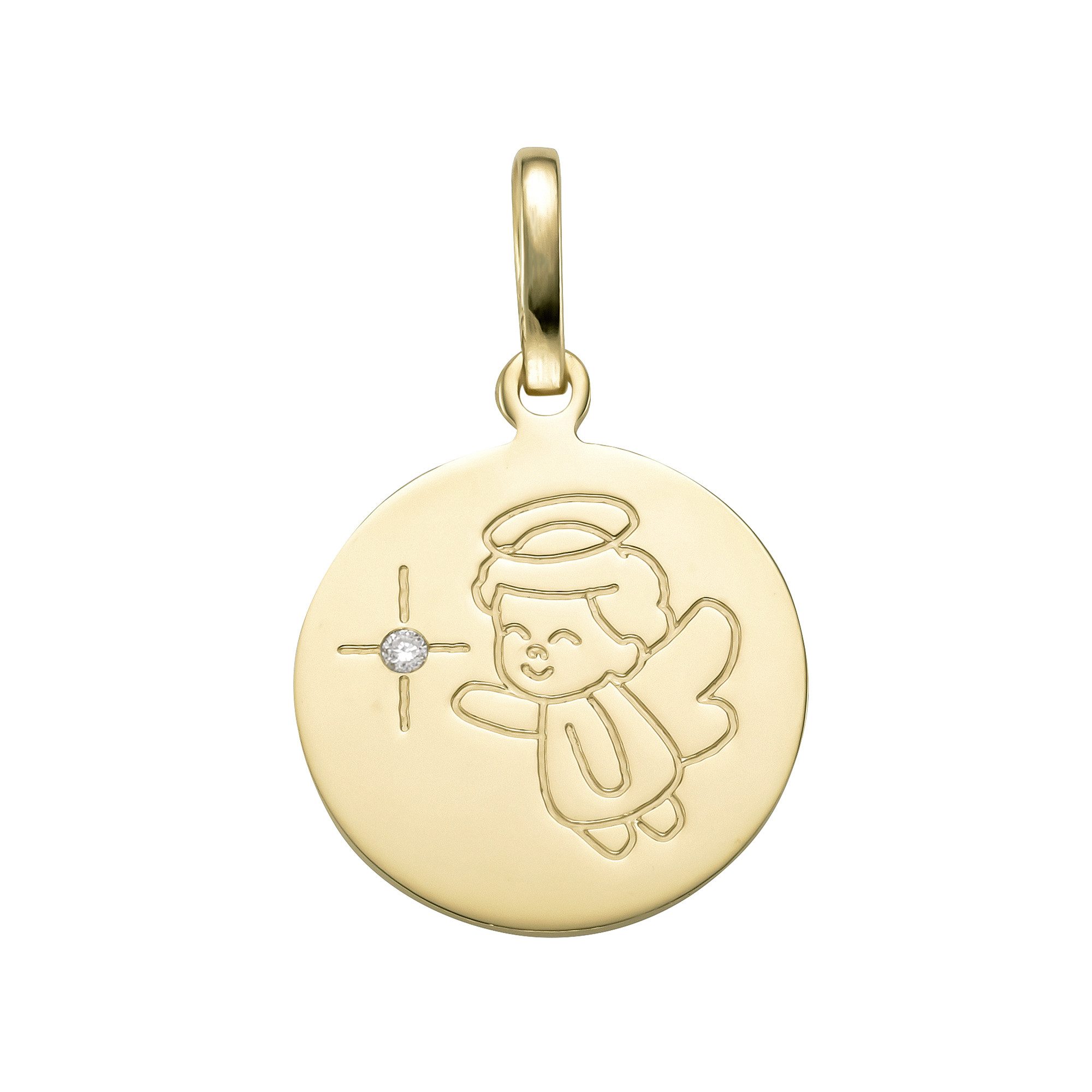 Luigi Merano Engelanhänger Schutzengel mit Brillant, Gold 375
