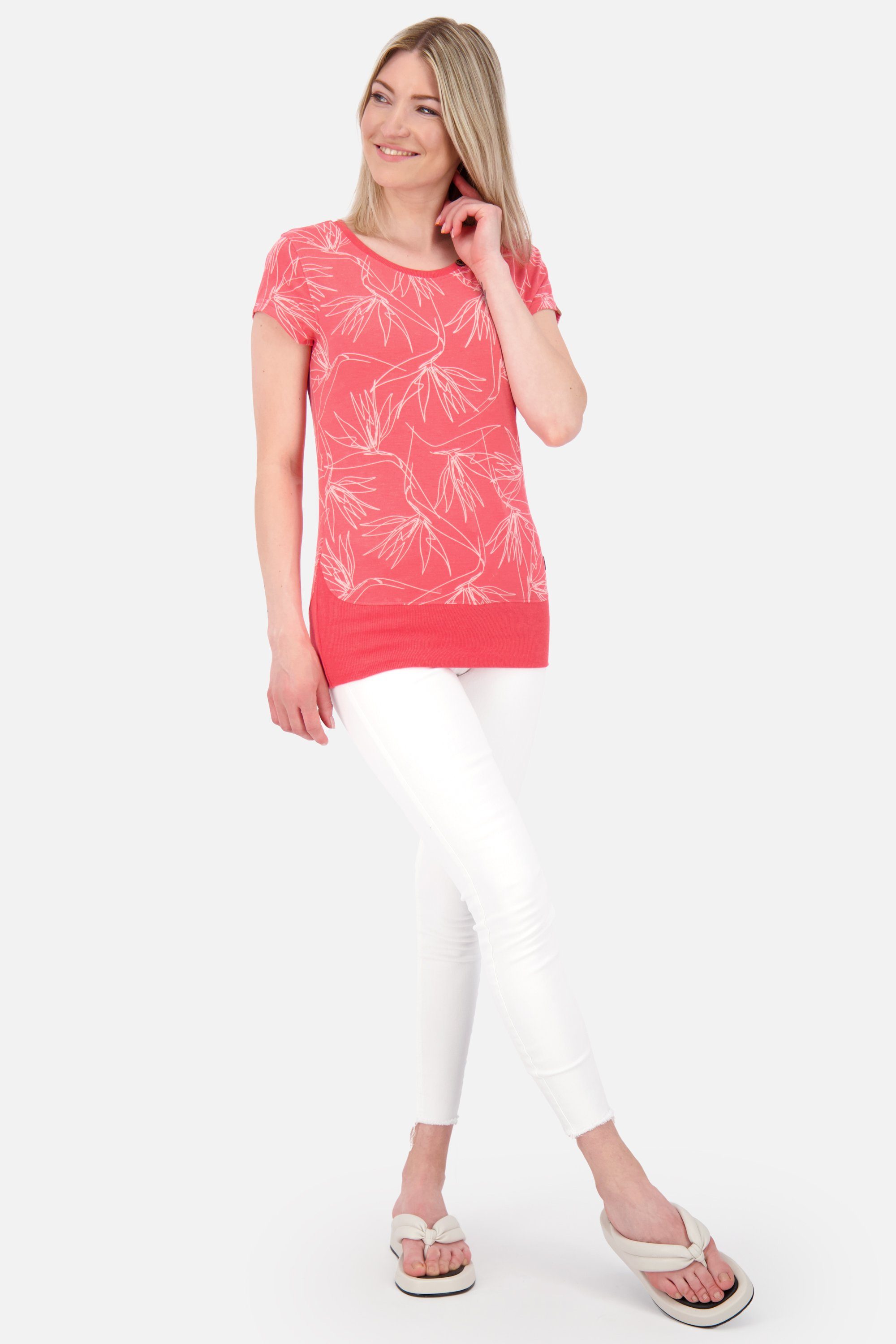 Damen Kurzarmshirt, Alife coral Rundhalsshirt B CocoAK Kickin & Shirt melange Shirt