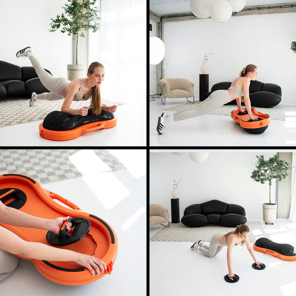 HMS Premium Balanceboard Multifunktions Balance Plattform, Widerstandsbänder und Liegestützgriffe für Ganzkörpertraining