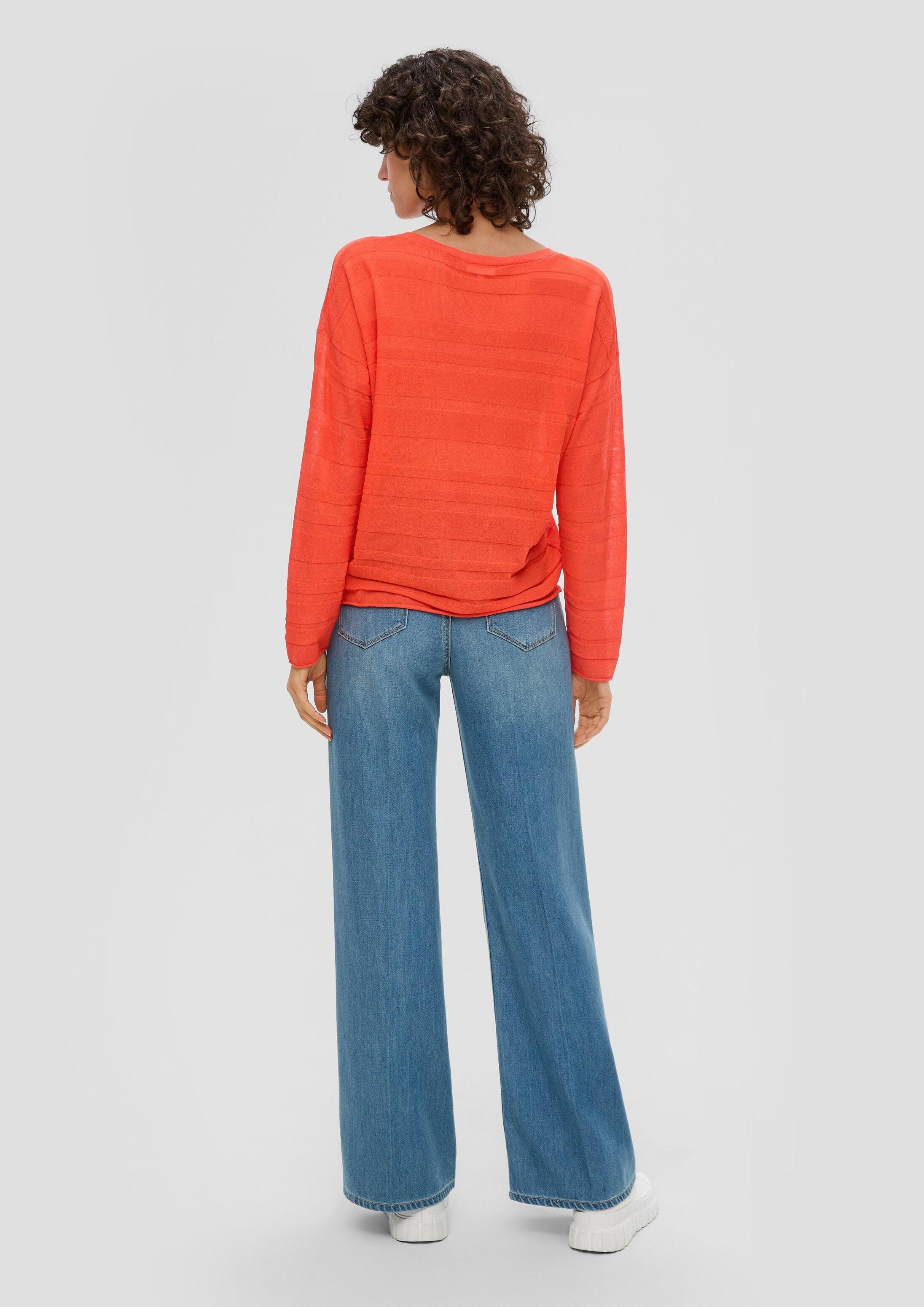 s.Oliver Longpullover Strickpullover Pullover mit Musterstruktur