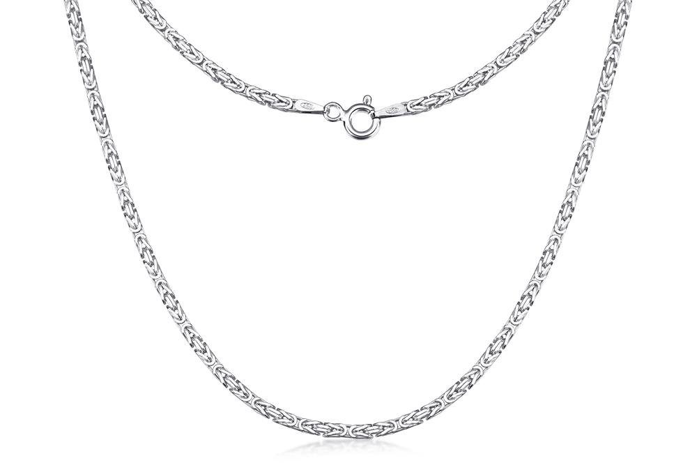 Silberkettenstore Silberkette Länge 38-120cm 925 Silber, 2mm Königskette wählbar von 