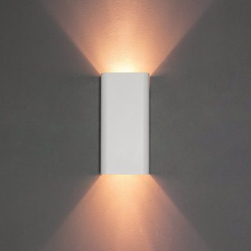 Licht-Erlebnisse Wandleuchte BERGEN, ohne Leuchtmittel, Wandlampe eckig Weiß GU10 Wandleuchte Lampe