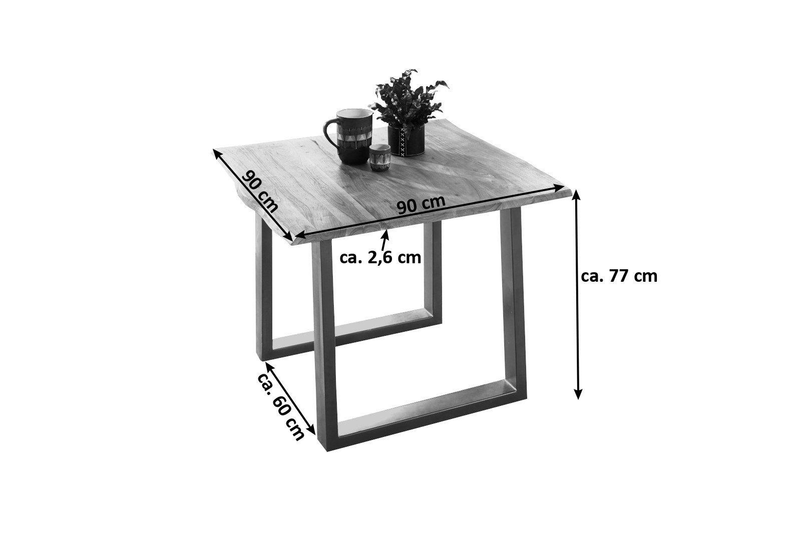 Loreno® Baumkantentisch Mephisto, massives Akazienholz, Baumkante, günstig online kaufen
