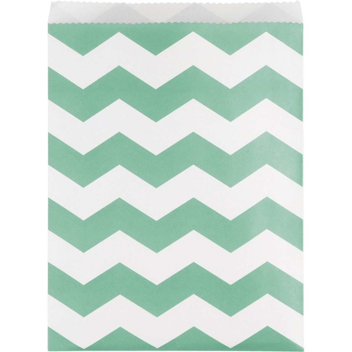 Partystrolche DIY-Adventskalender Papiertüten Chevron gestreift, 22 x 16 cm, verschiedene Farben (10er Set)