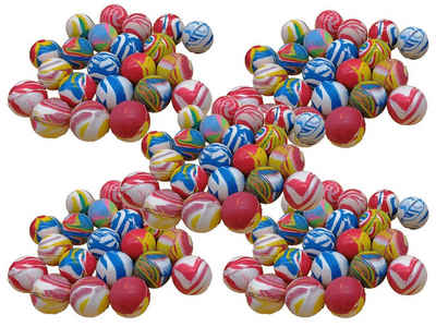 Maines Flummi 100 x Flummi Ball marmoriert 25 mm Springball Tombola Mitgebsel (Spar-Set)