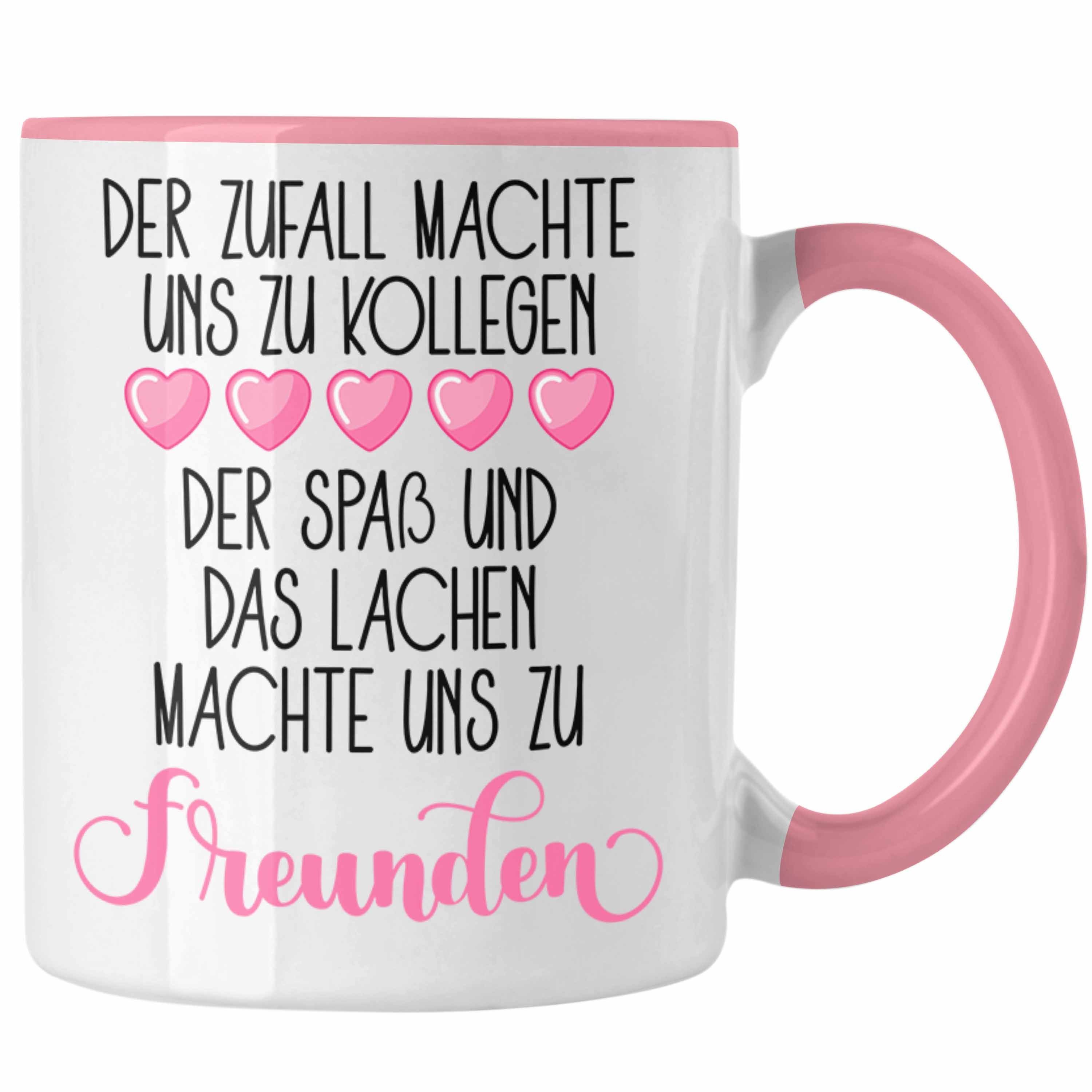 Trendation Tasse Trendation - Jobwechsel Tasse Geschenk Kollegin Abschiedsgeschenk Neuer Job Der Zufall Machte Uns Zu Kollegen Spruch Rosa