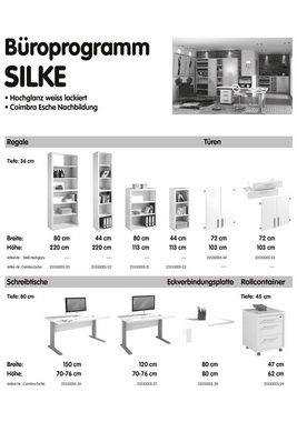 Composad Schranksystem Türen-/Schubkastenset, STAMPA, 4-teilig, Weiß Hochglanz, 2 Türen und 2 Schubladen für Regale