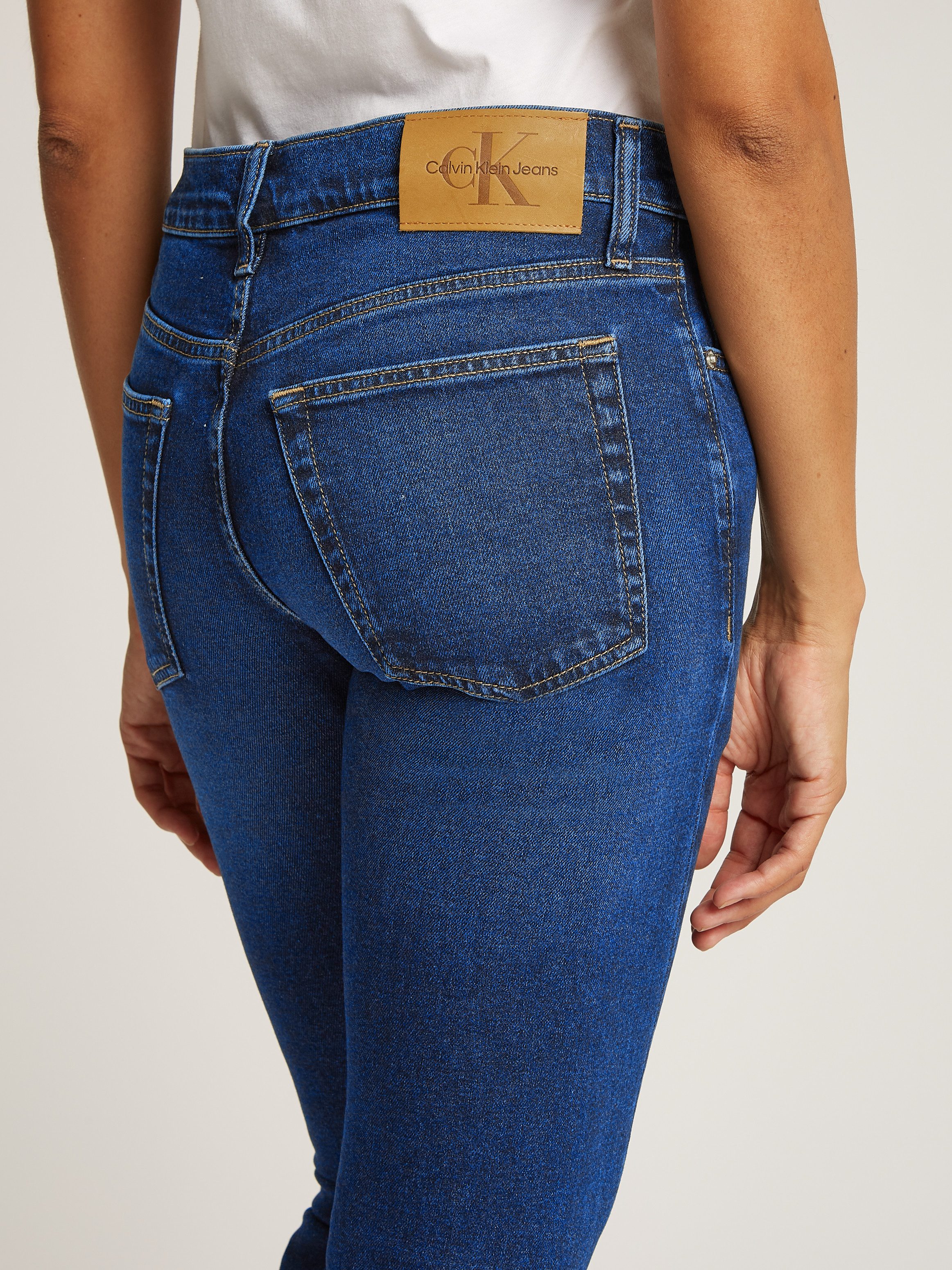 Calvin Klein Jeans Slim-fit-Jeans SLIM Coinpocket, Logostickerei