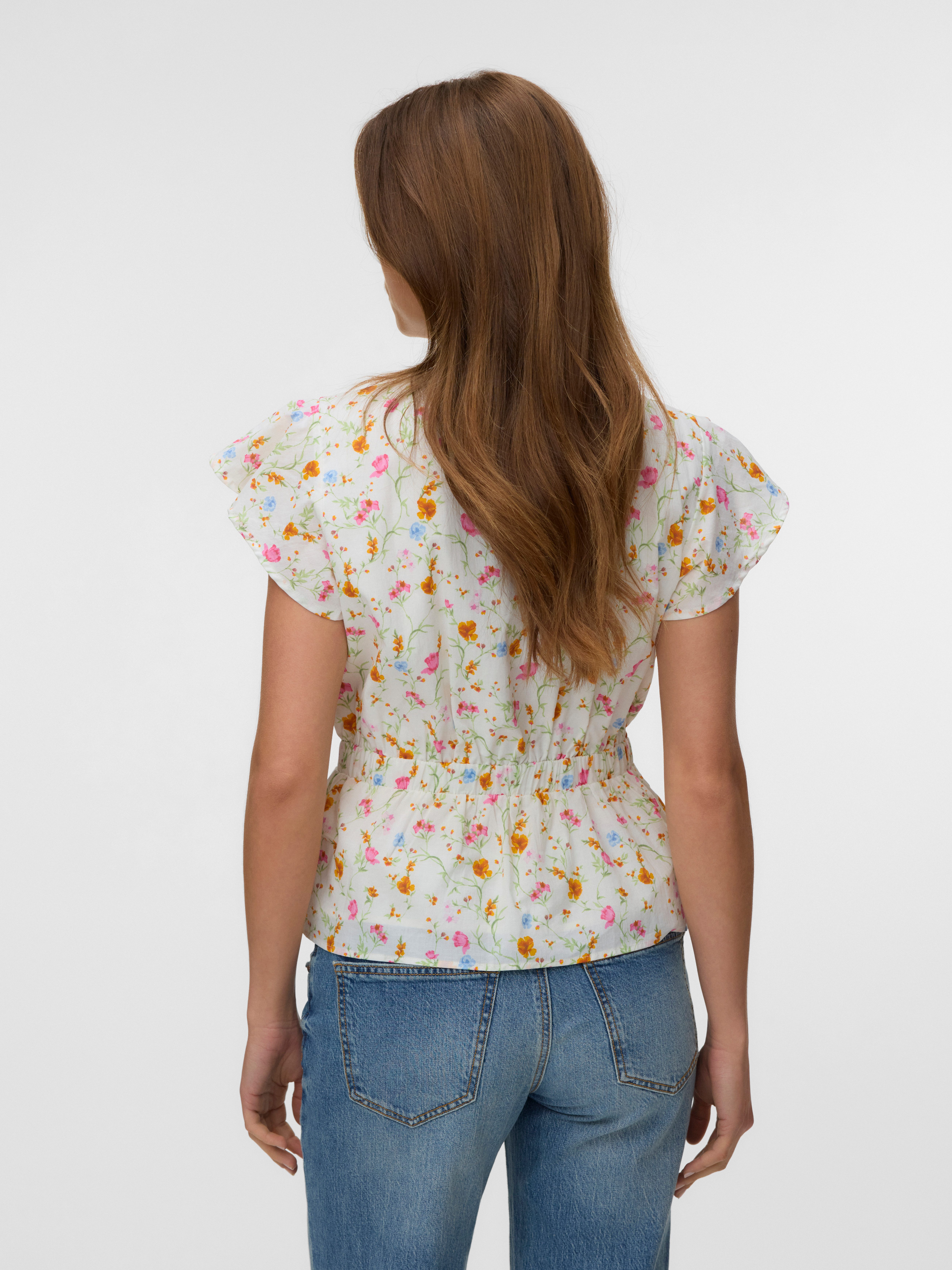 Vero Moda Rüschenbluse VMSIV IVANA CS TOP WVN Baumwolle