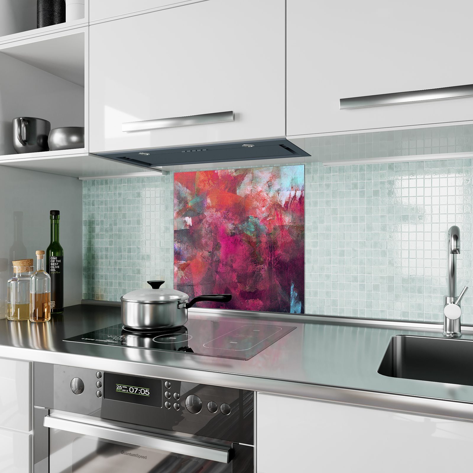 Küchenrückwand Hintergrund Malerischer Primedeco Glas Spritzschutz