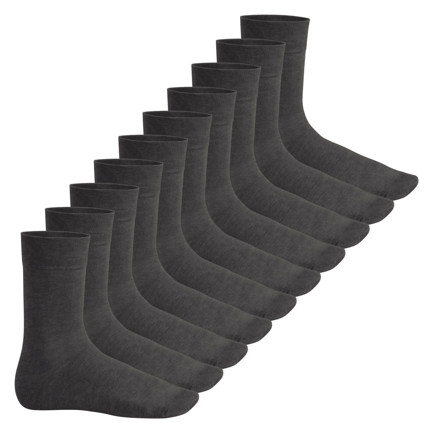 Footstar Basicsocken Everyday! Herren & Damen Socken (10 Paar) mit Baumwolle Anthrazit
