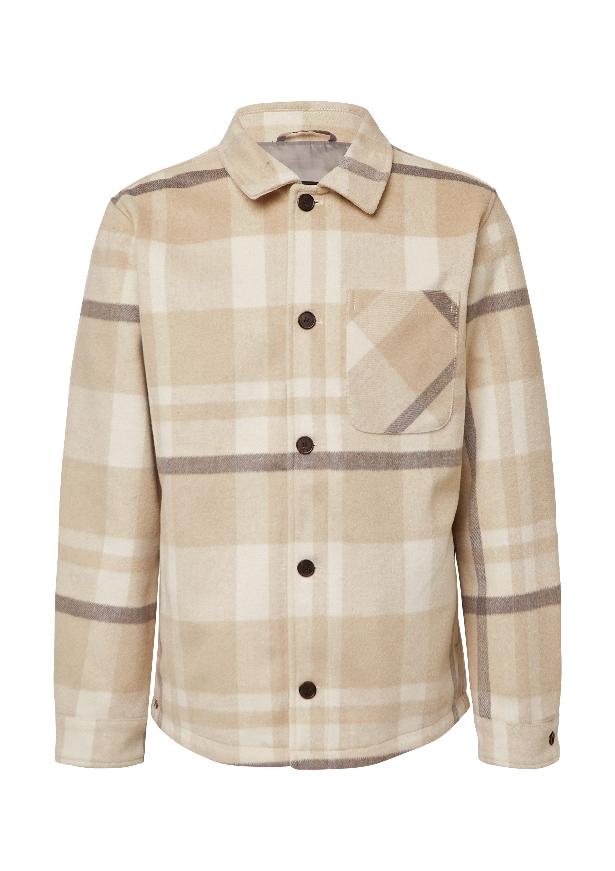 s.Oliver Hemdjacke Outdoor-Jacke Kariertes Overshirt mit seitlichen Eingrif günstig online kaufen