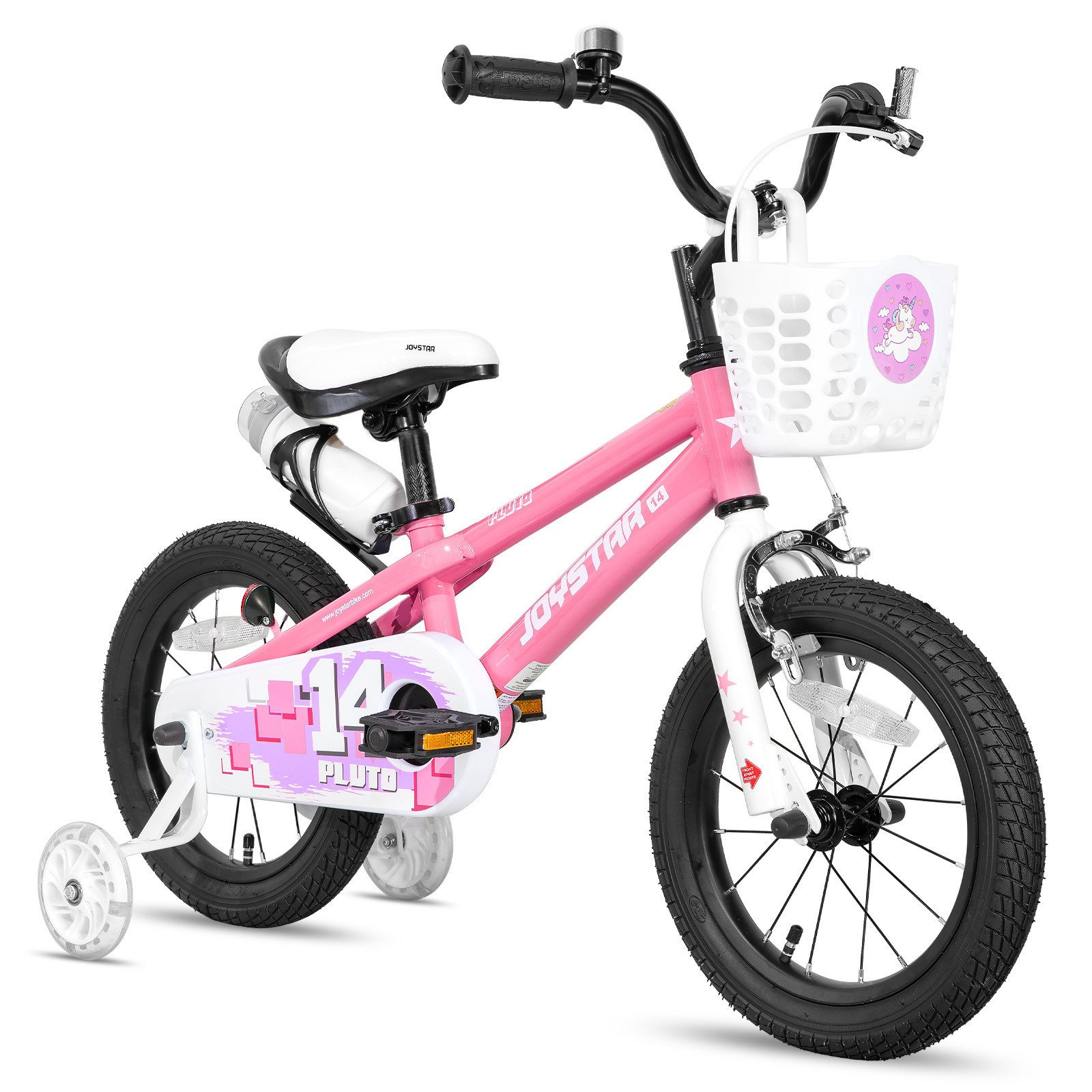 JOYSTAR Kinderfahrrad 12/14 /16/18/20 Zoll fahrrad für Jungen und Mädchen 3-12 Jahre, Mit Korb, Stützrädern, Fahrradklingel, Flaschenhalter, Kettenabdeckung