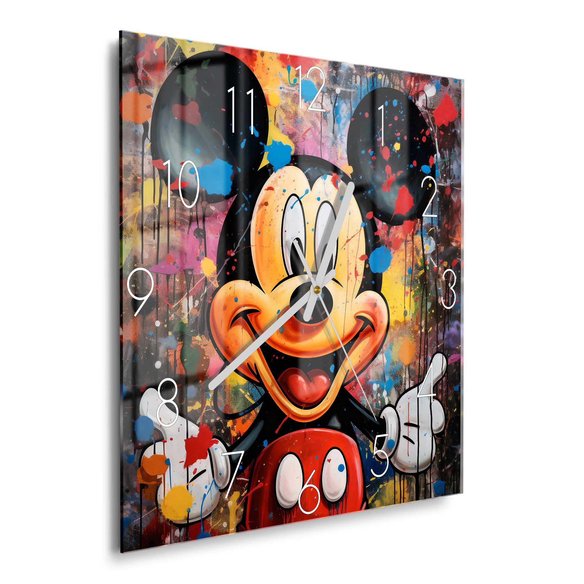 DEQOART Wanduhr 'Mickey im Farbenzauber' (Glas Glasuhr modern Wand Uhr Desi günstig online kaufen