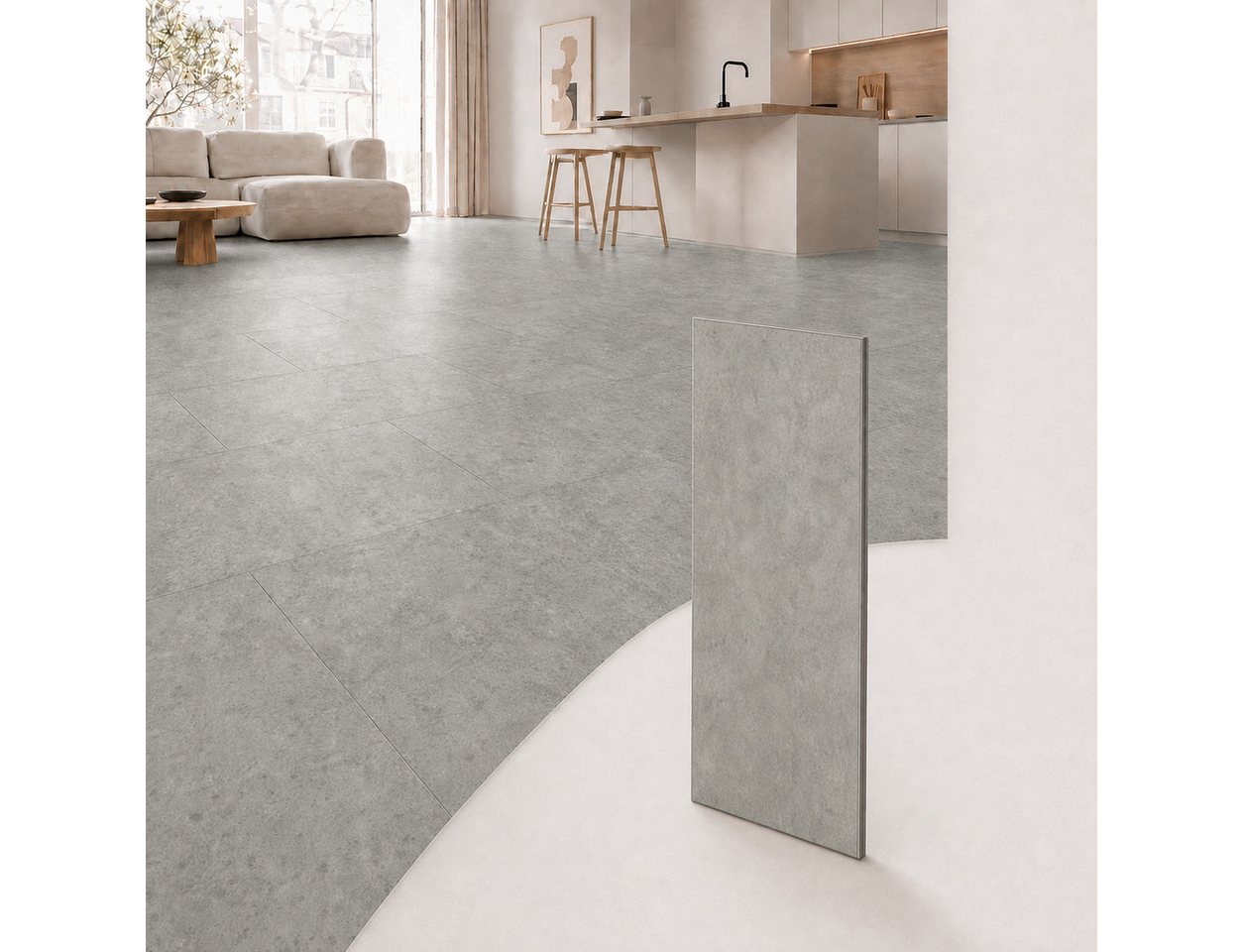Berti Graf Designboden SPC Klick-Vinylboden 4 mm, 60 x 30 cm, wasserfest, antistatisch, pflegeleicht, kleberfrei, für Badezimmer