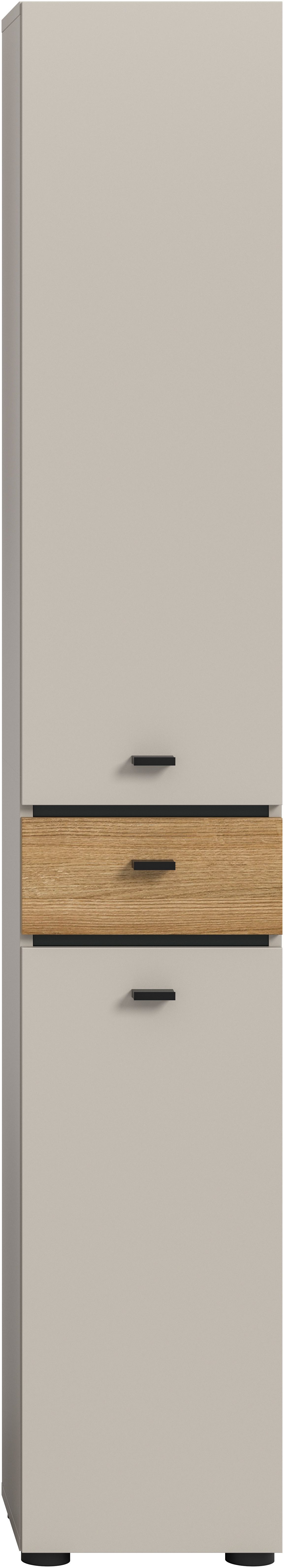 welltime Hochschrank VANN, Höhe 191cm, 2 Türen, 1 Schubkasten, Türanschlag wechselbar (individuell mit weiteren Artikel der Serie VANN kombinierbar) Universalschrank, Mehrzweckschrank, Schrank, Badschrank, Badezimmer