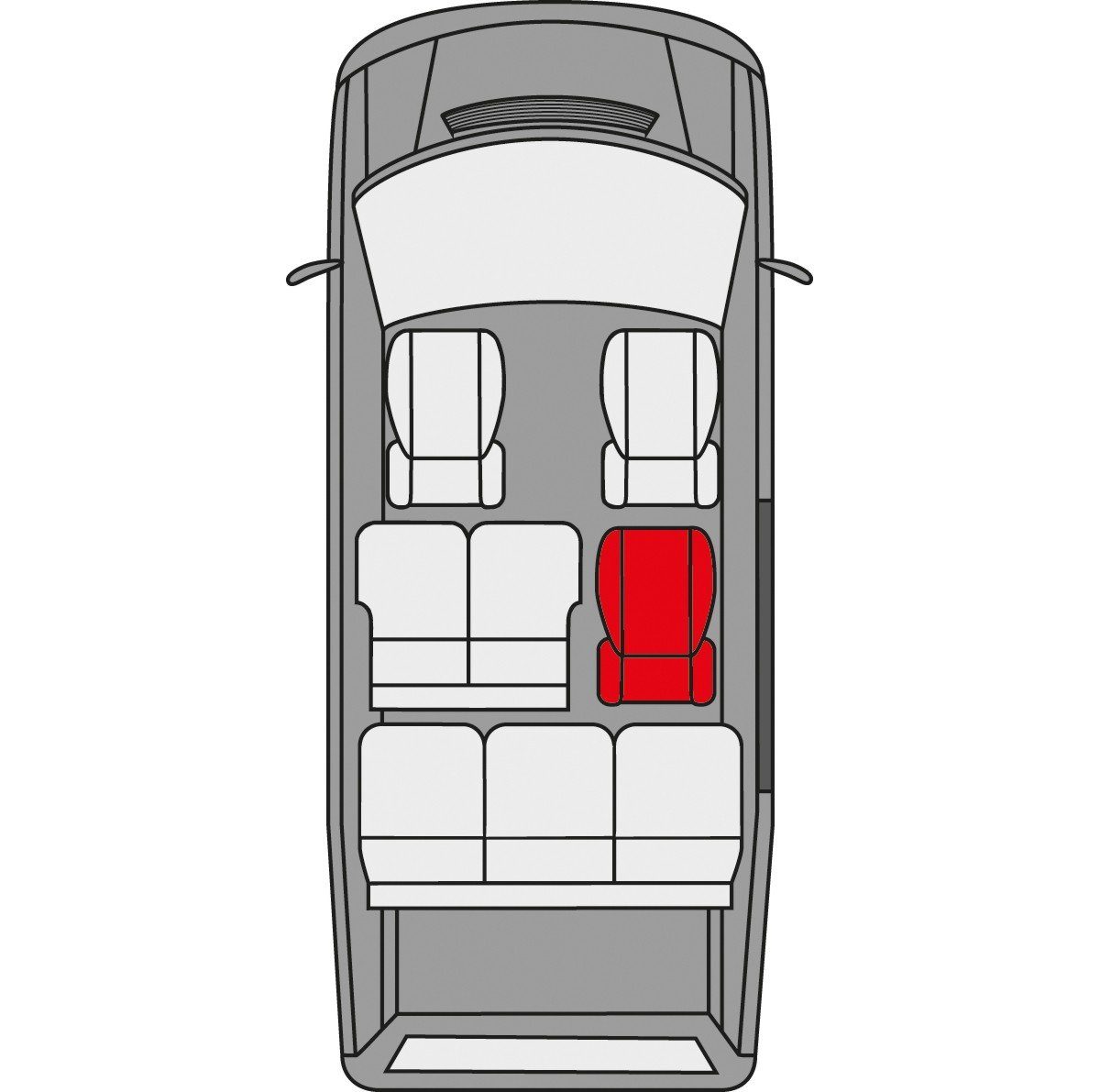 VW WALSER Bj. Sitzbezüge Autositzbezug ab hinten, Einzelsitz T6, für Passform 07/2015