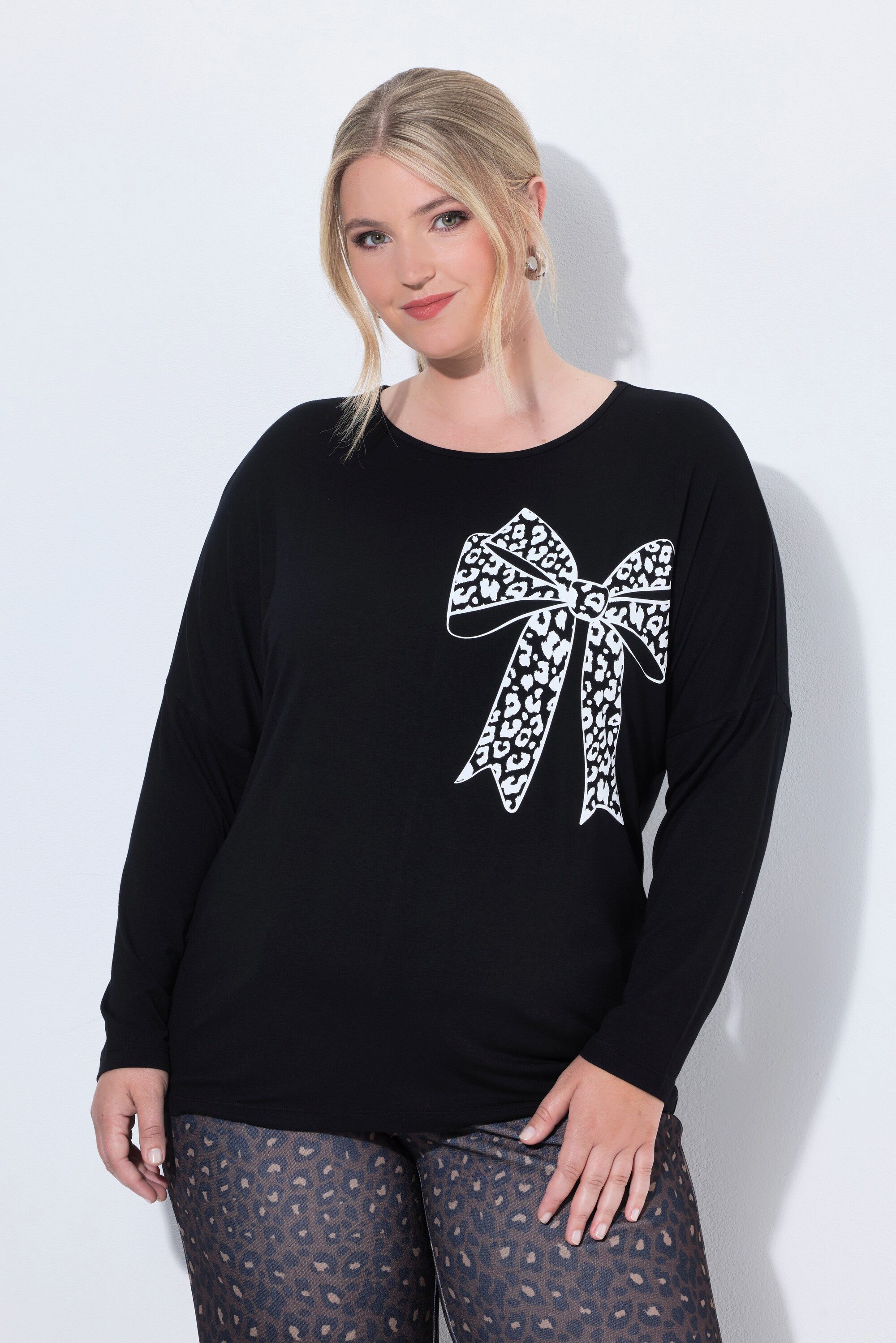 MIAMODA T-Shirt Longsleeve Komfort Fit Schleifen-Motiv