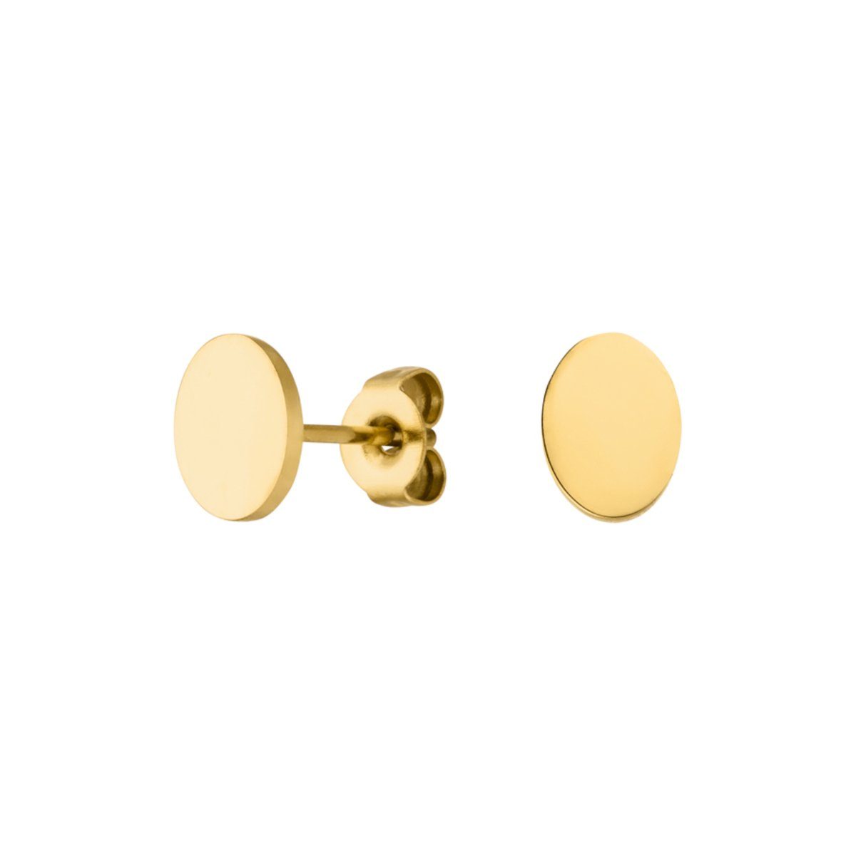 LUUK LIFESTYLE Paar Ohrstecker Oval, wasserfest & alltagstauglich, hautverträglich, modernes Design, inklusive schöner Schmuckbox Gold