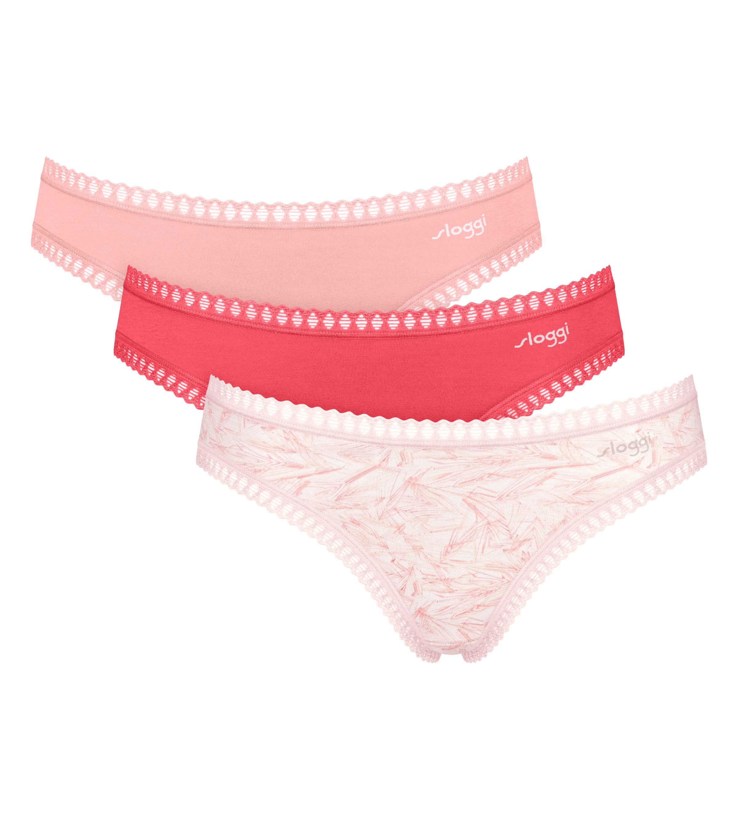 sloggi Minislip GO Crush (3er Pack) dehnbare Spitzendetails, Cotton-Mix