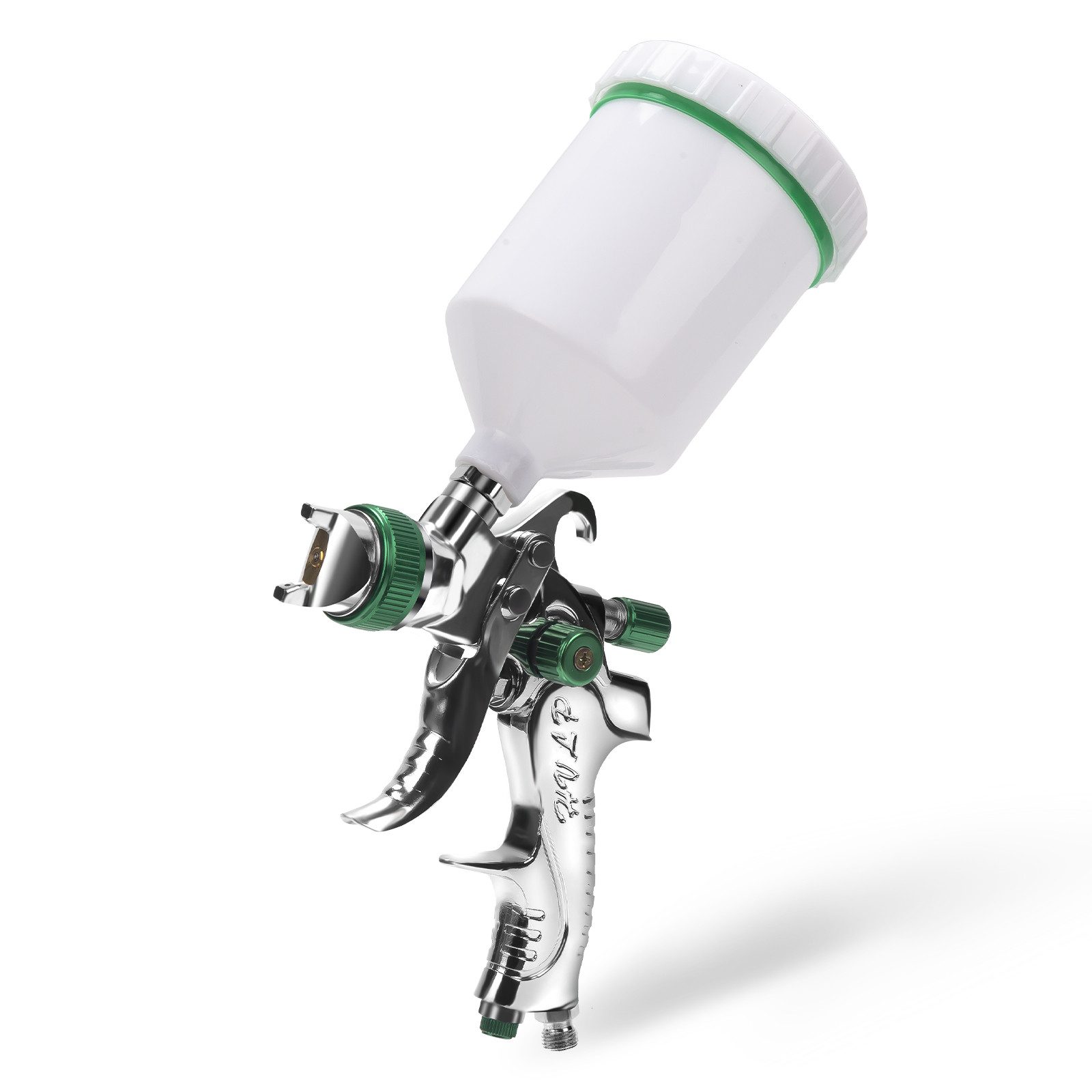 Clanmacy Farbsprühgerät Lackierpistole HVLP Spritzpistole mit 3 Düsen 600ML Plastikbecher