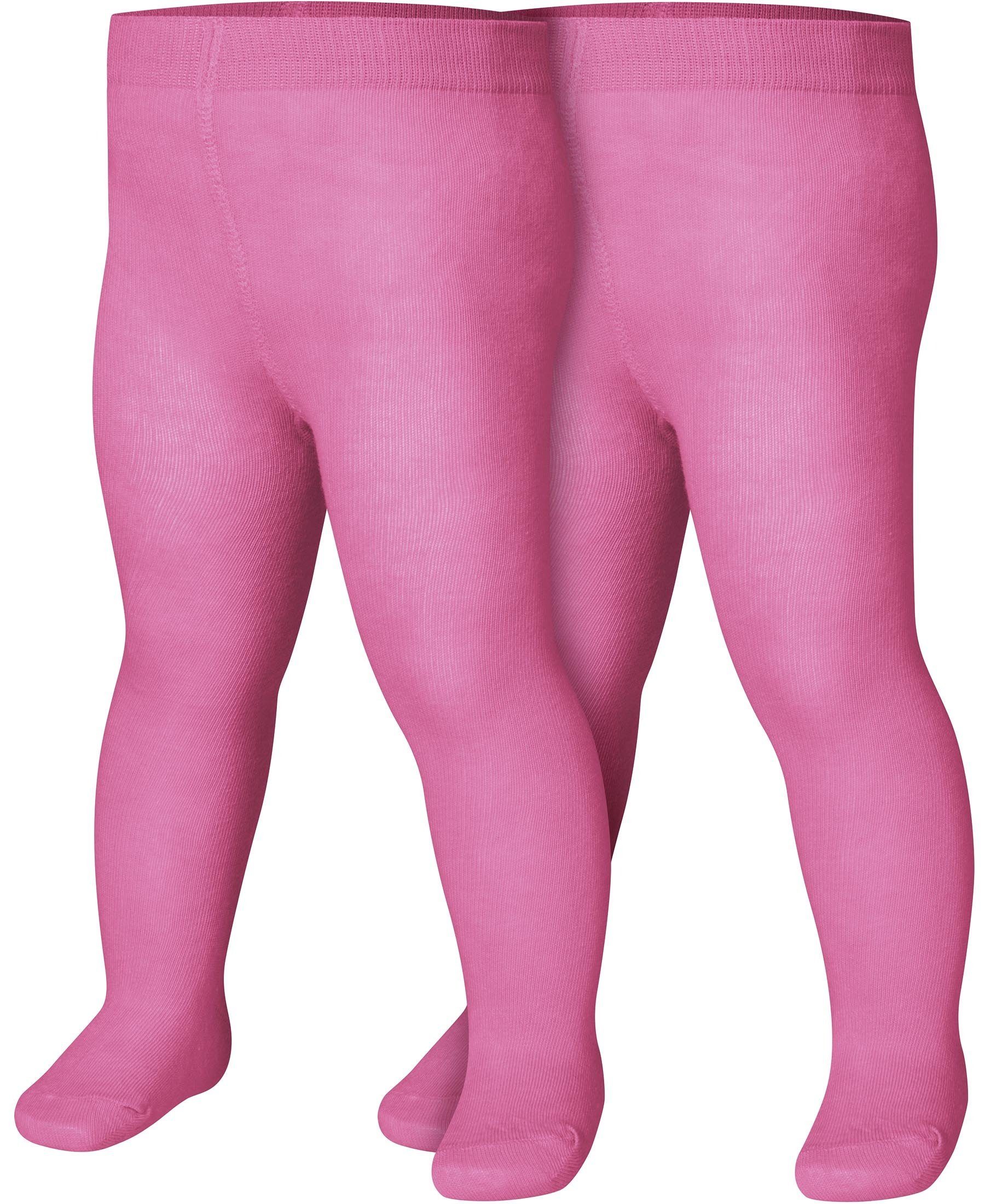 Playshoes Strumpfhose Strumpfhose uni Doppelpack pink