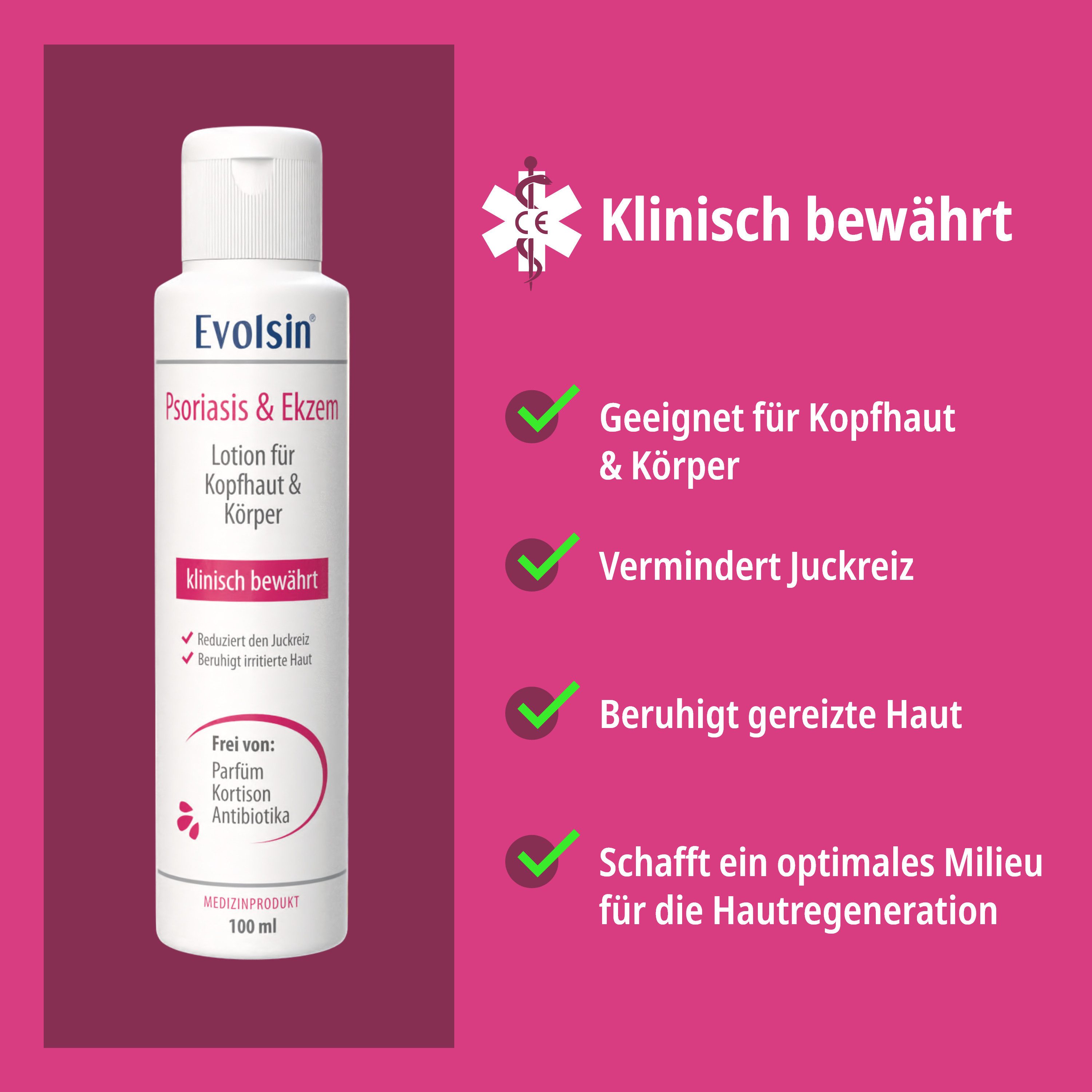Evolsin Körperlotion Evolsin® Psoriasis & Ekzem Lotion für Kopfhaut und Körper