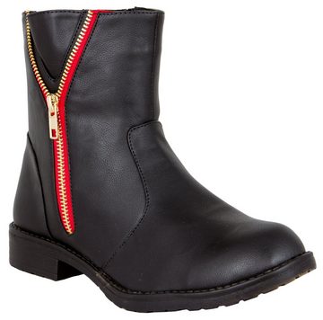 LOVENESS Damen Winterstiefelette LN01 Damenwinterstiefel Winterstiefel Stiefel Winterstiefelette Leichte Fütterung, Rote Zierreißverschlüsse