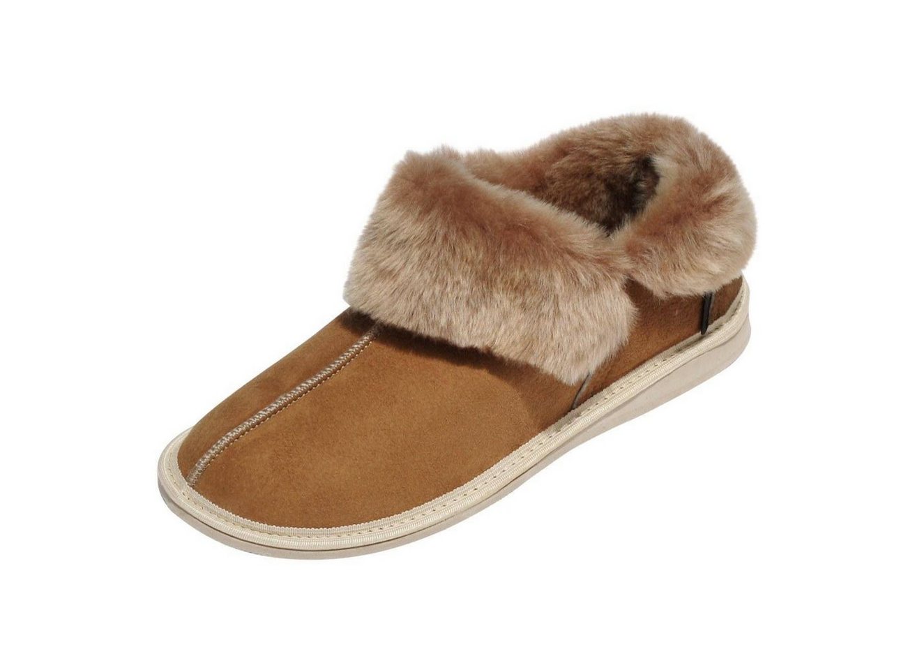 Hollert Hausschuh Kanada Hüttenschuhe Fellschuhe Echtleder Merino Schaffell warm & atmungsaktiv