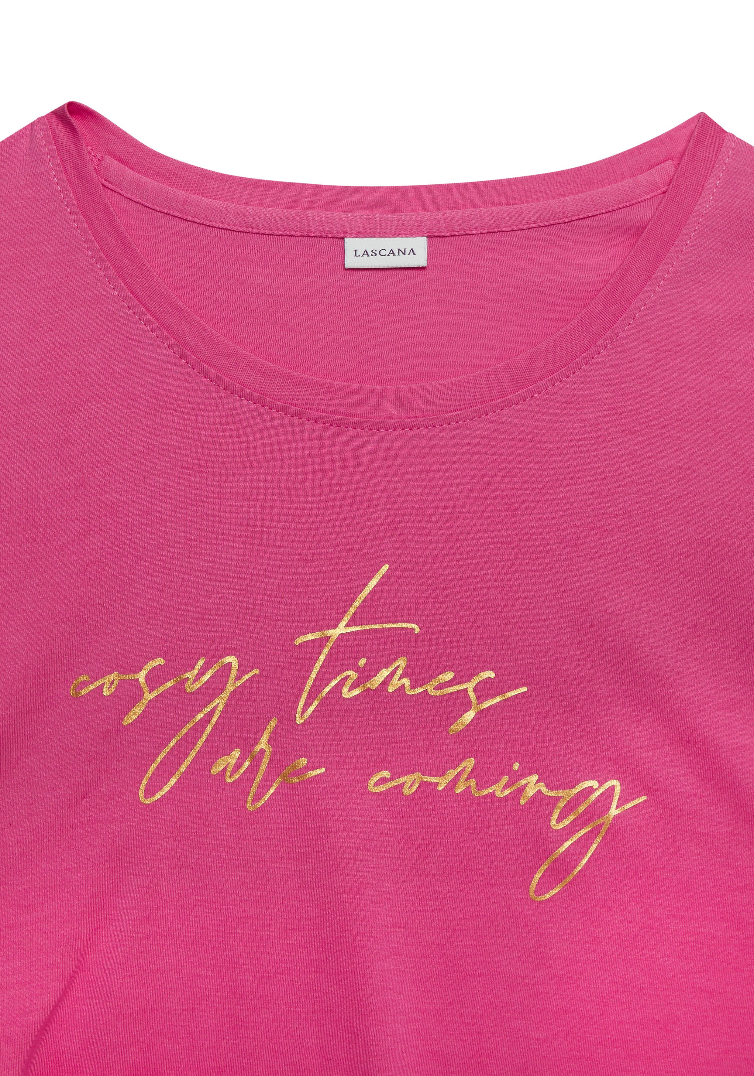 LASCANA Pyjamaoberteil mit Folienprint