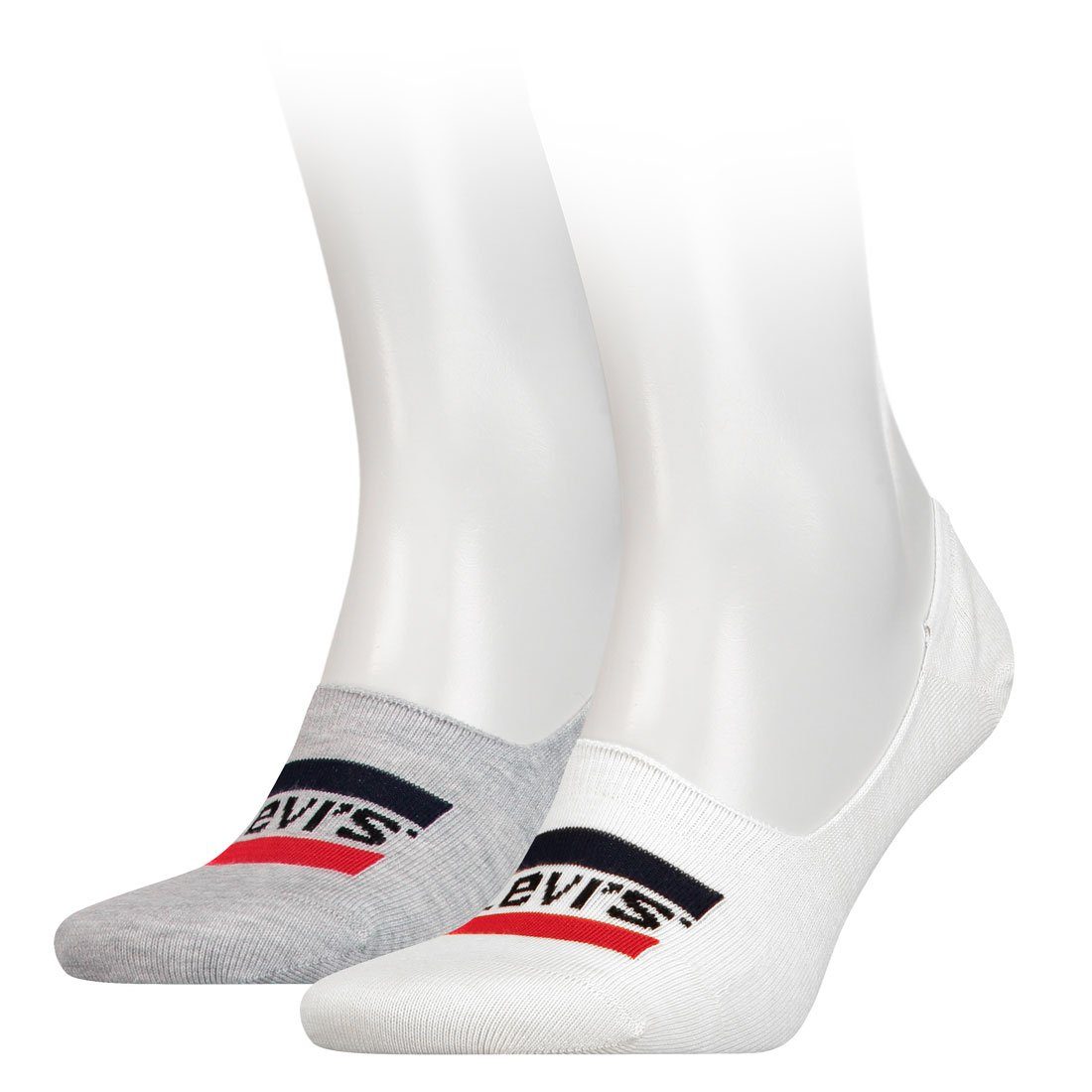 Levi's® Kurzsocken Low Rise SportWR Logo 2P (2-Paar) 062 - white/grey